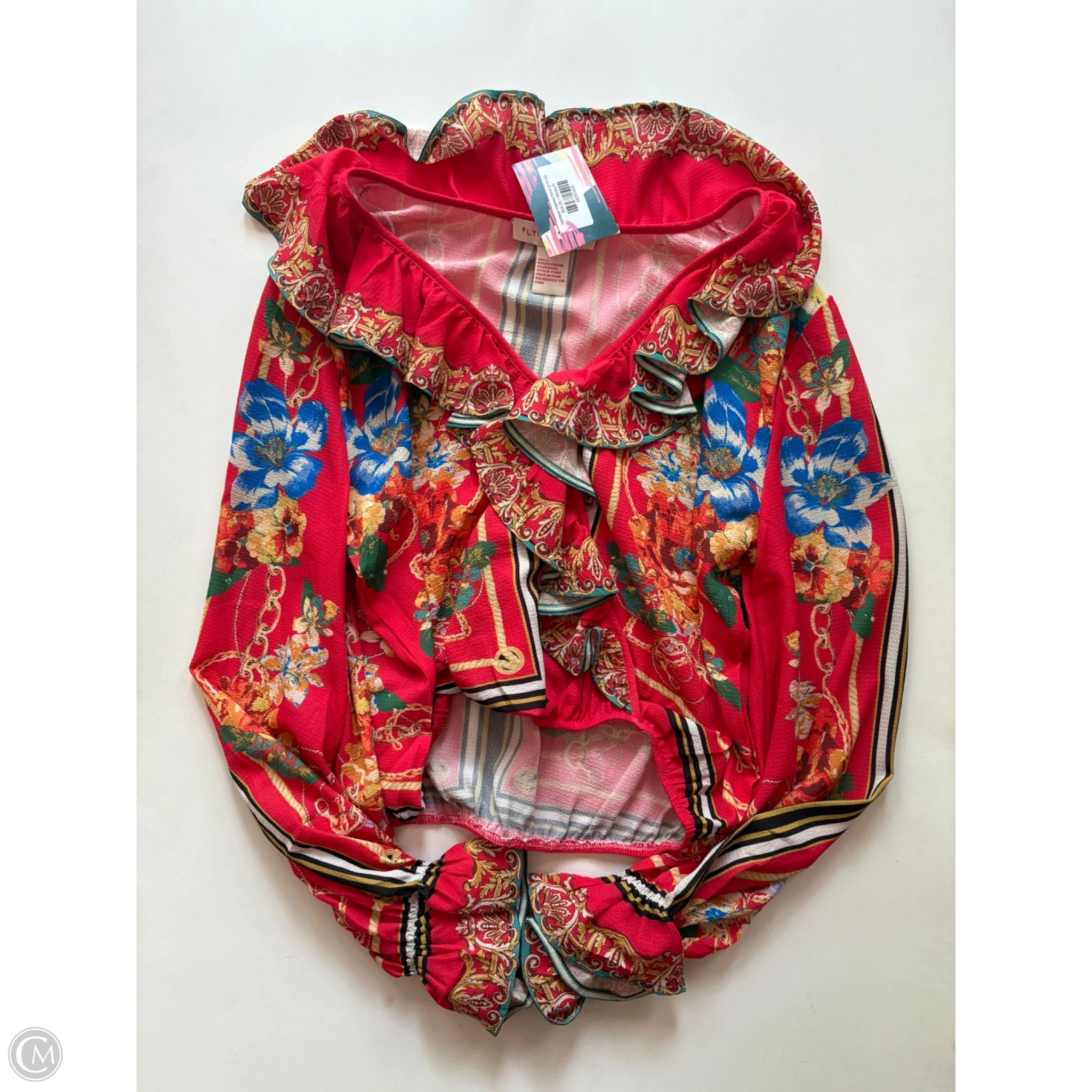 Blouse Long Sleeve By Flying Tomato In Red, Size: M - Image 1