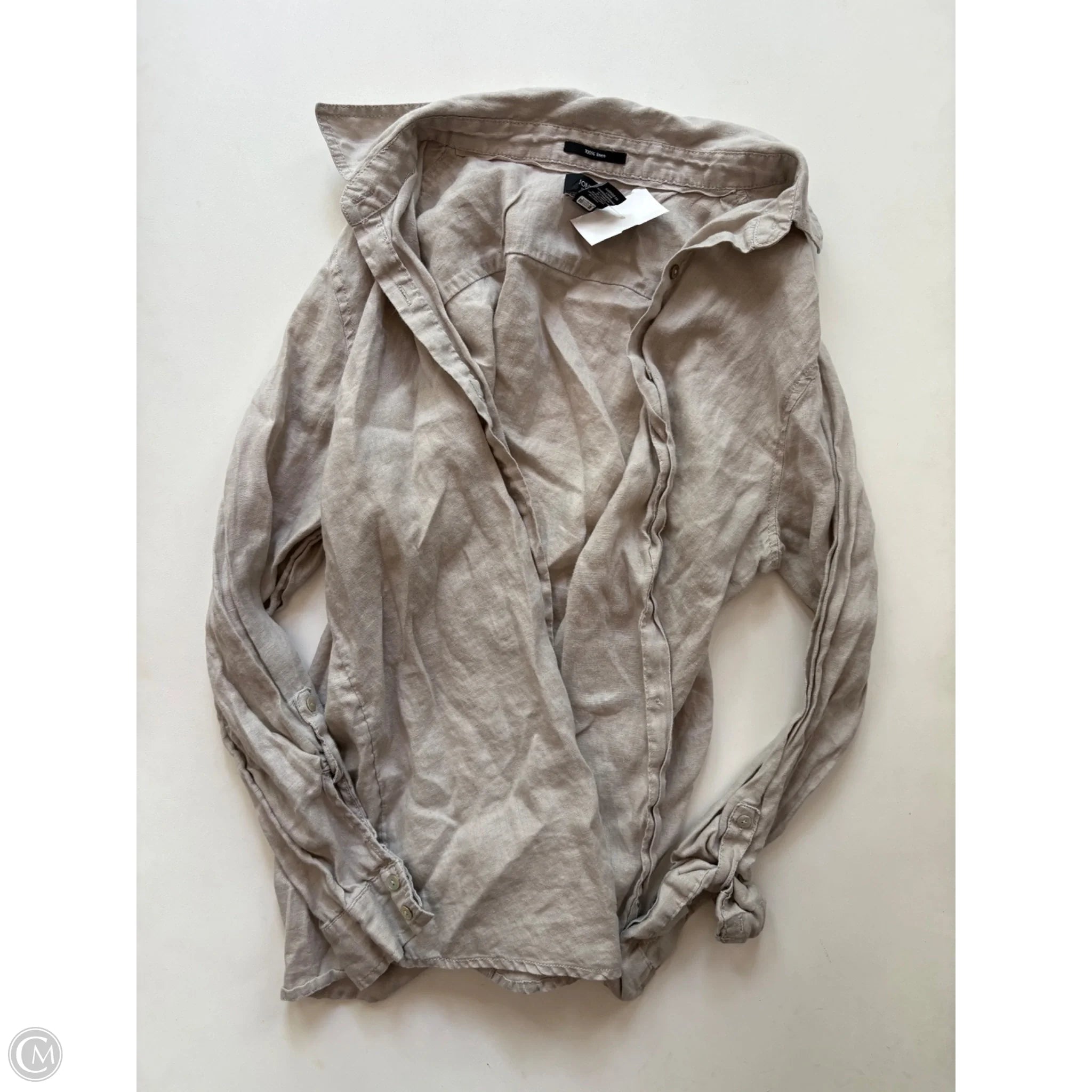 Top Long Sleeve By Jones And Co In Taupe, Size: S - Image 1