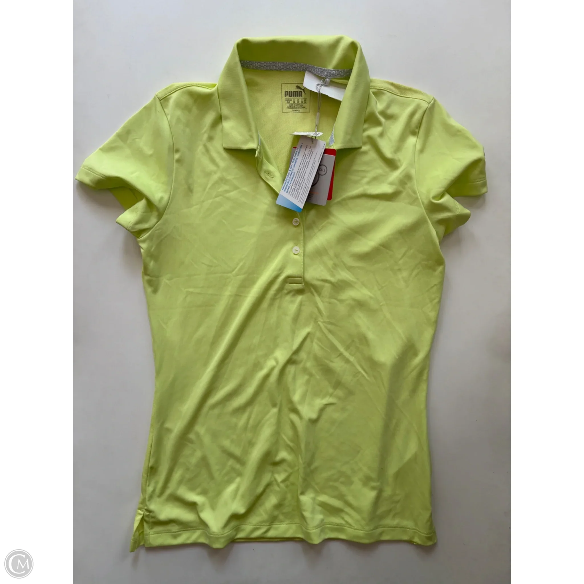 Athletic Top Long Sleeve Collar By Puma In Yellow, Size: S - Image 1