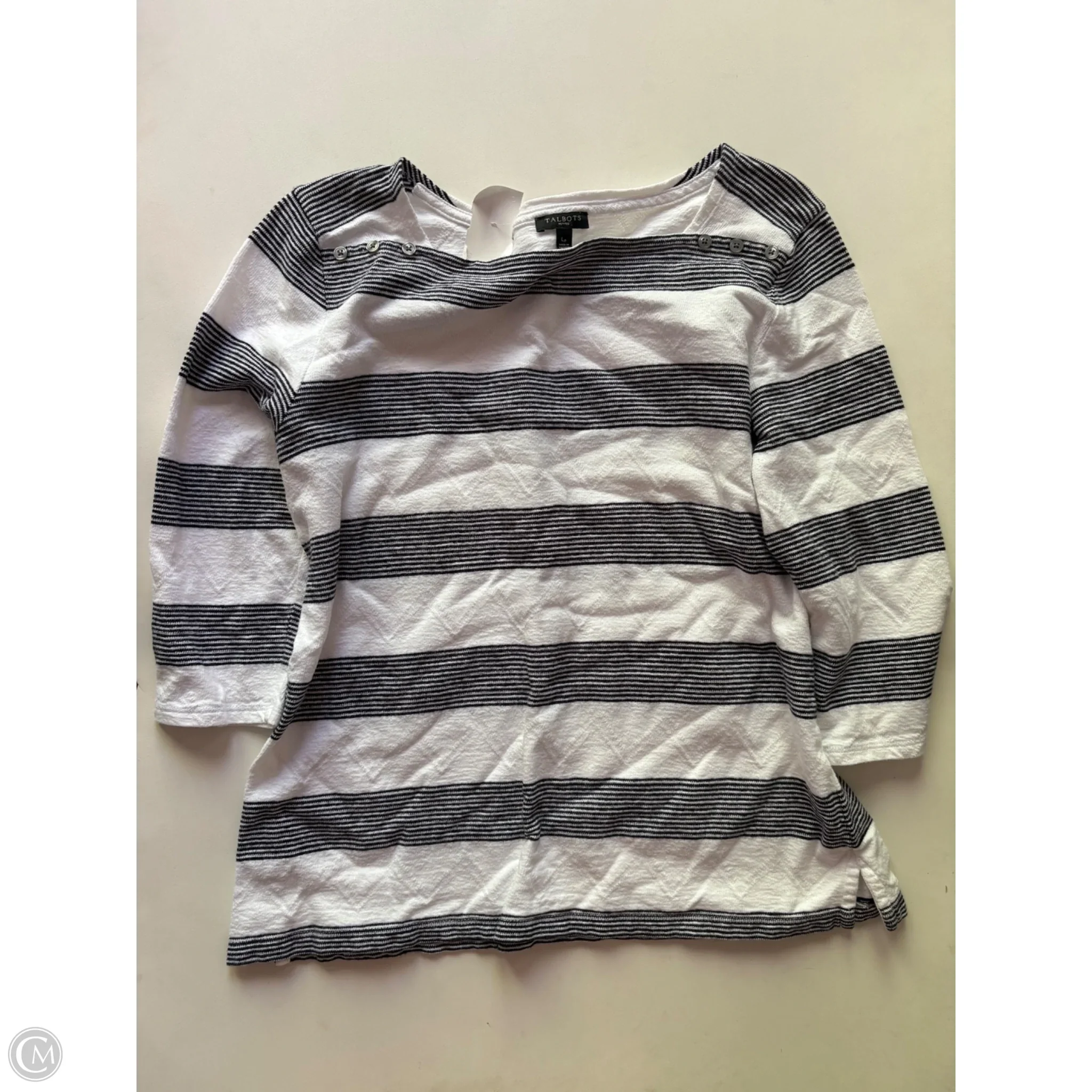 Top Long Sleeve By Talbots In Striped Pattern, Size: Lp - Image 1
