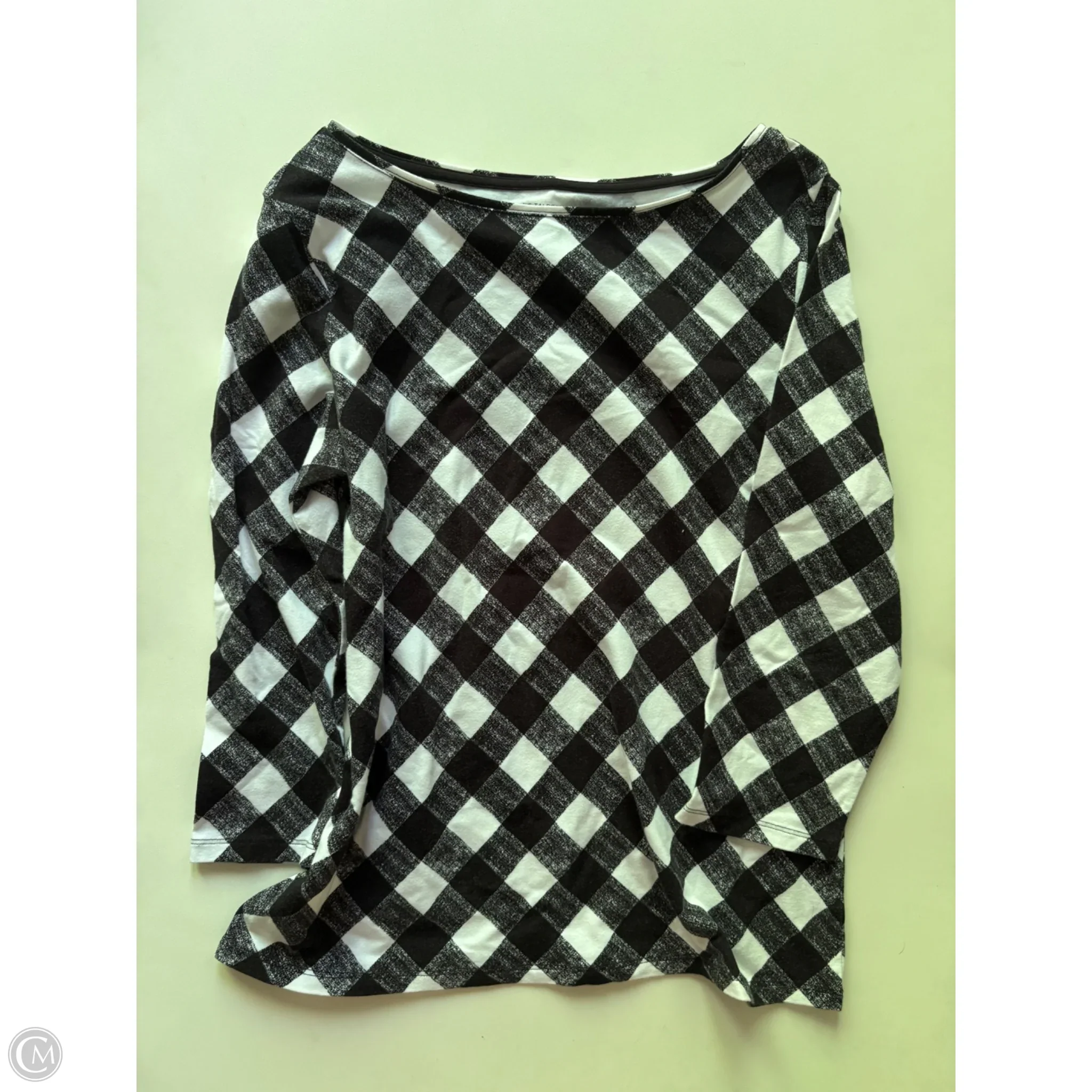 Top Long Sleeve By Talbots In Black & White, Size: L - Image 1