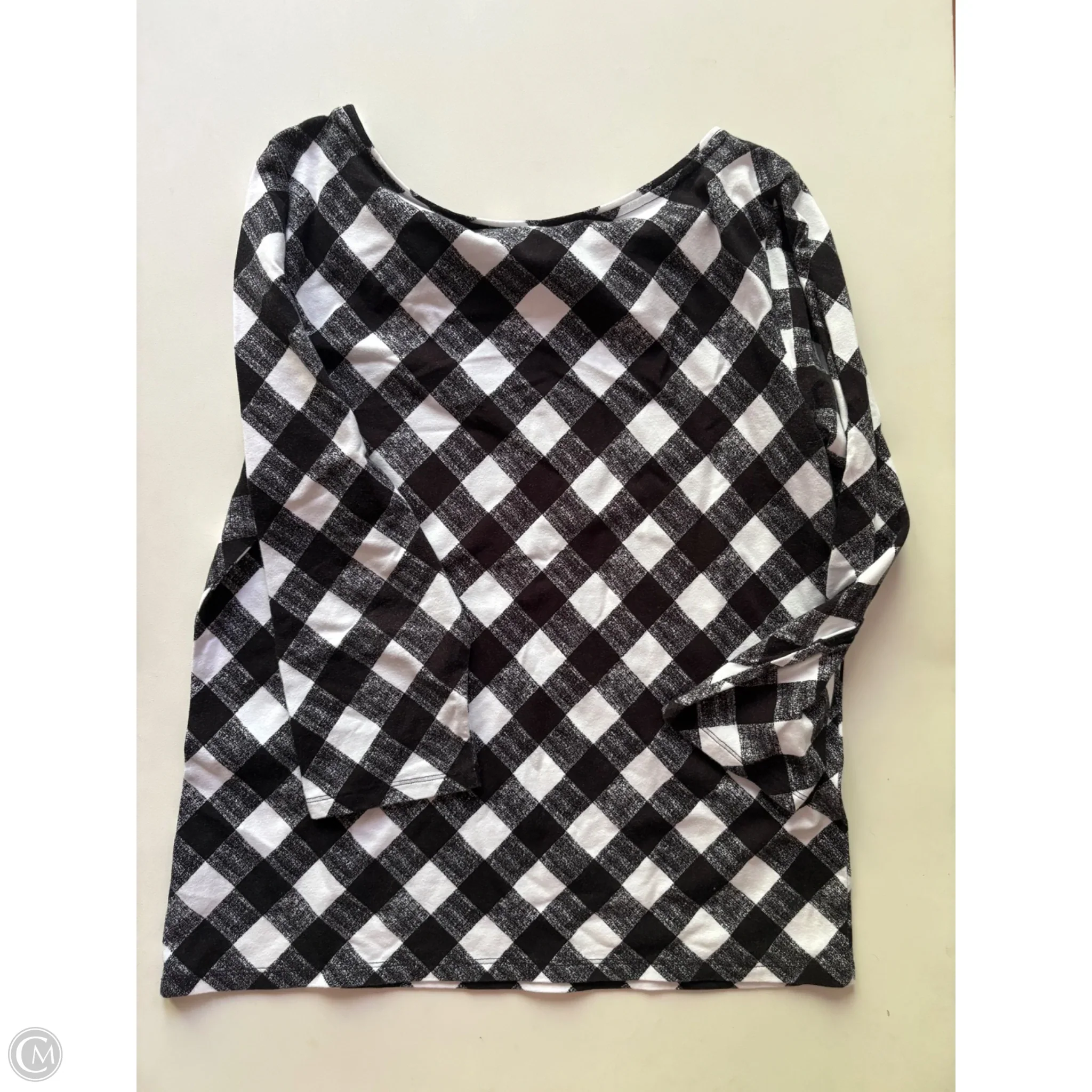 Top Long Sleeve By Talbots In Black & White, Size: L - Image 2