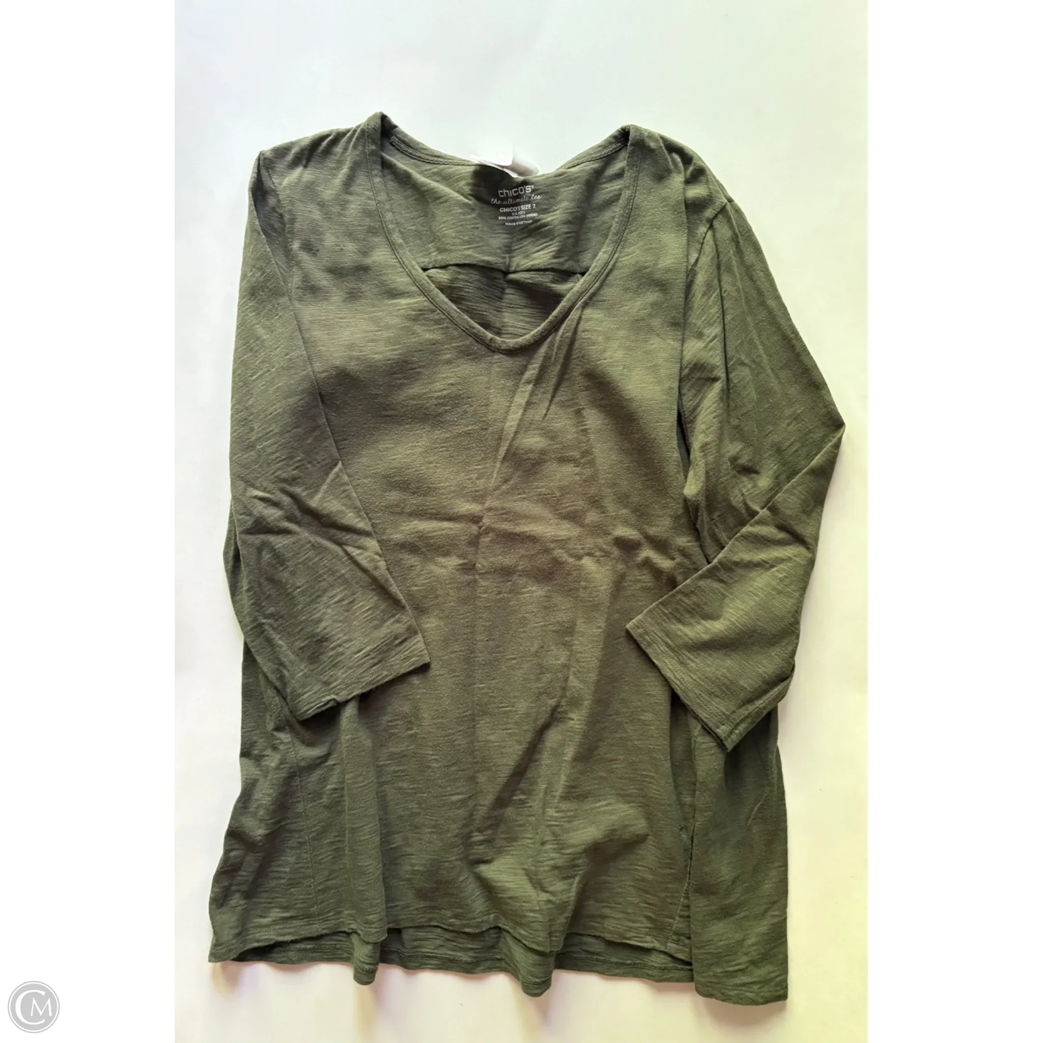 Top Long Sleeve By Chicos In Green, Size: L - Image 1