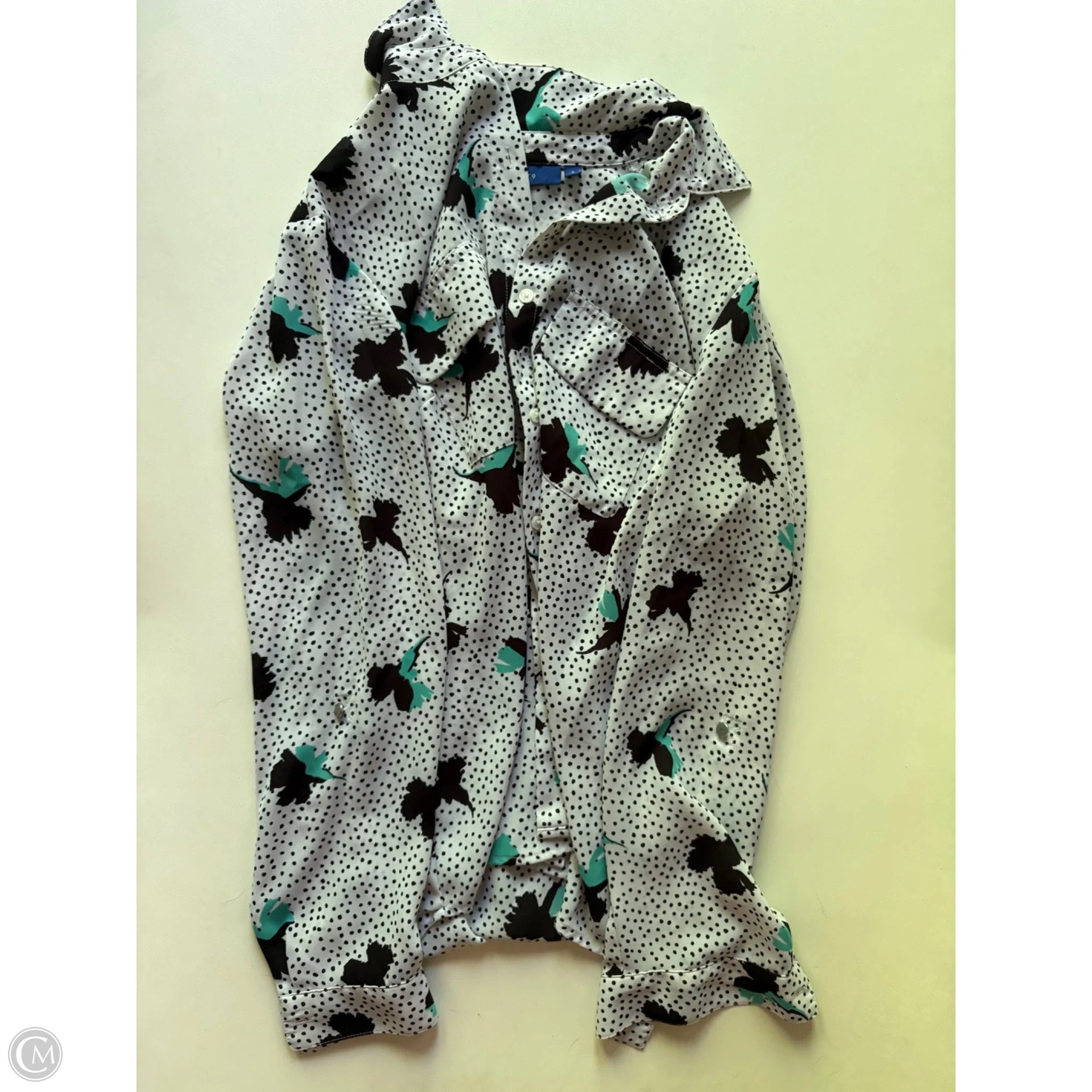 Blouse Long Sleeve By Apt 9 In Polkadot Pattern, Size: S - Image 1