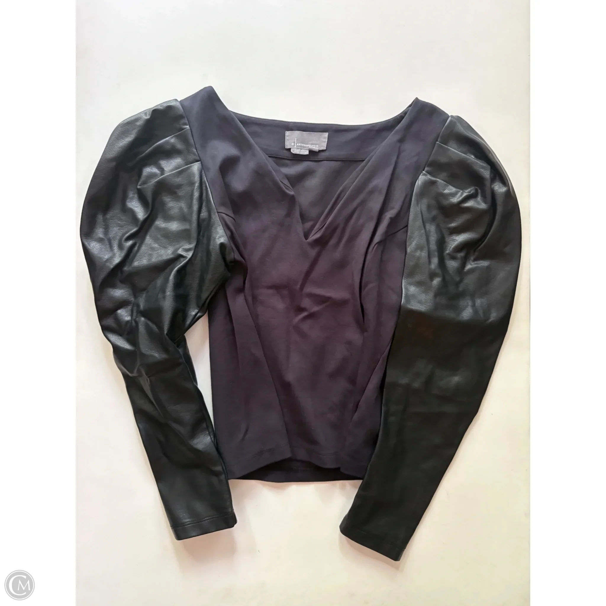 Top Long Sleeve By Anthropologie In Navy, Size: S - Image 1