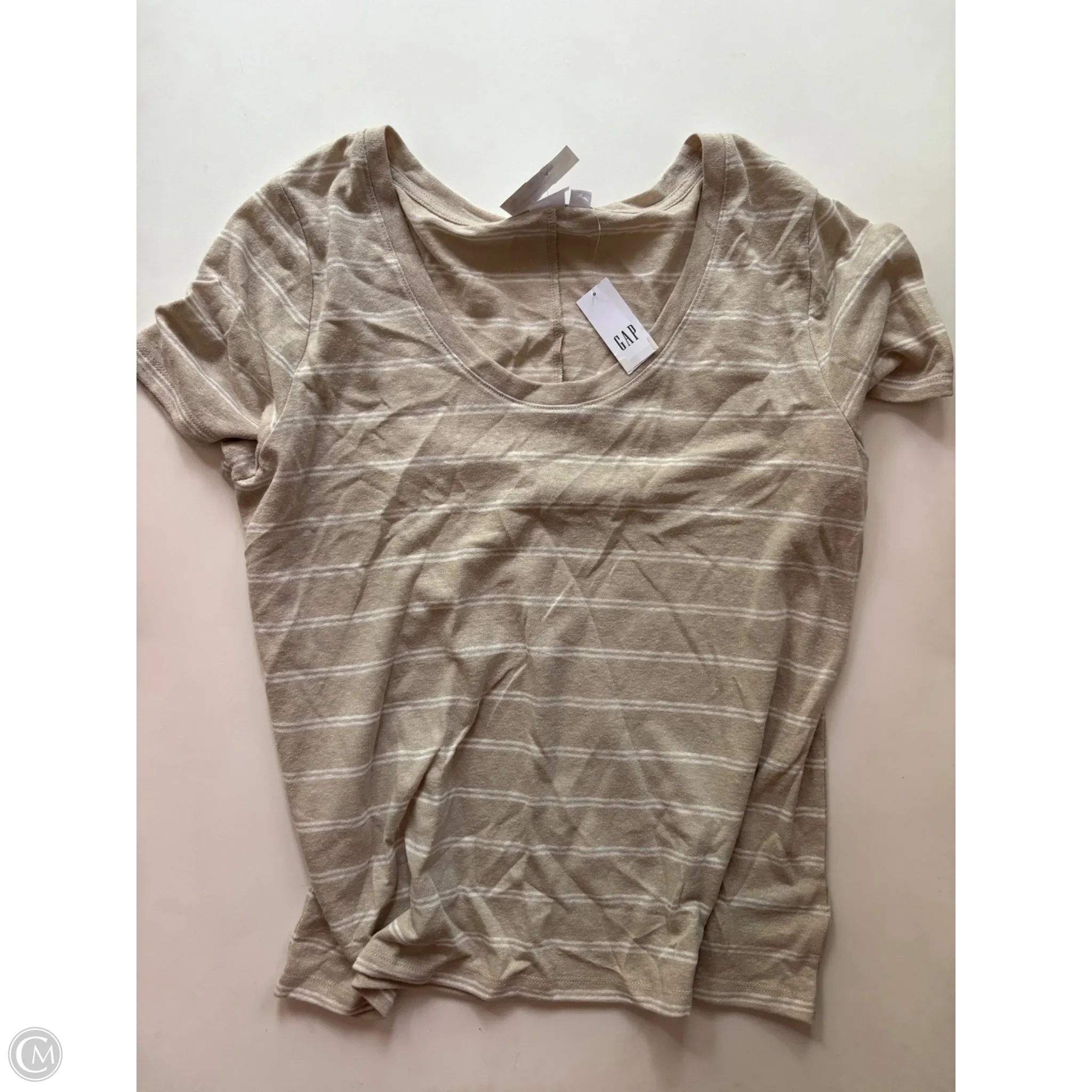 Top Short Sleeve By Gap In Striped Pattern, Size: L - Image 1