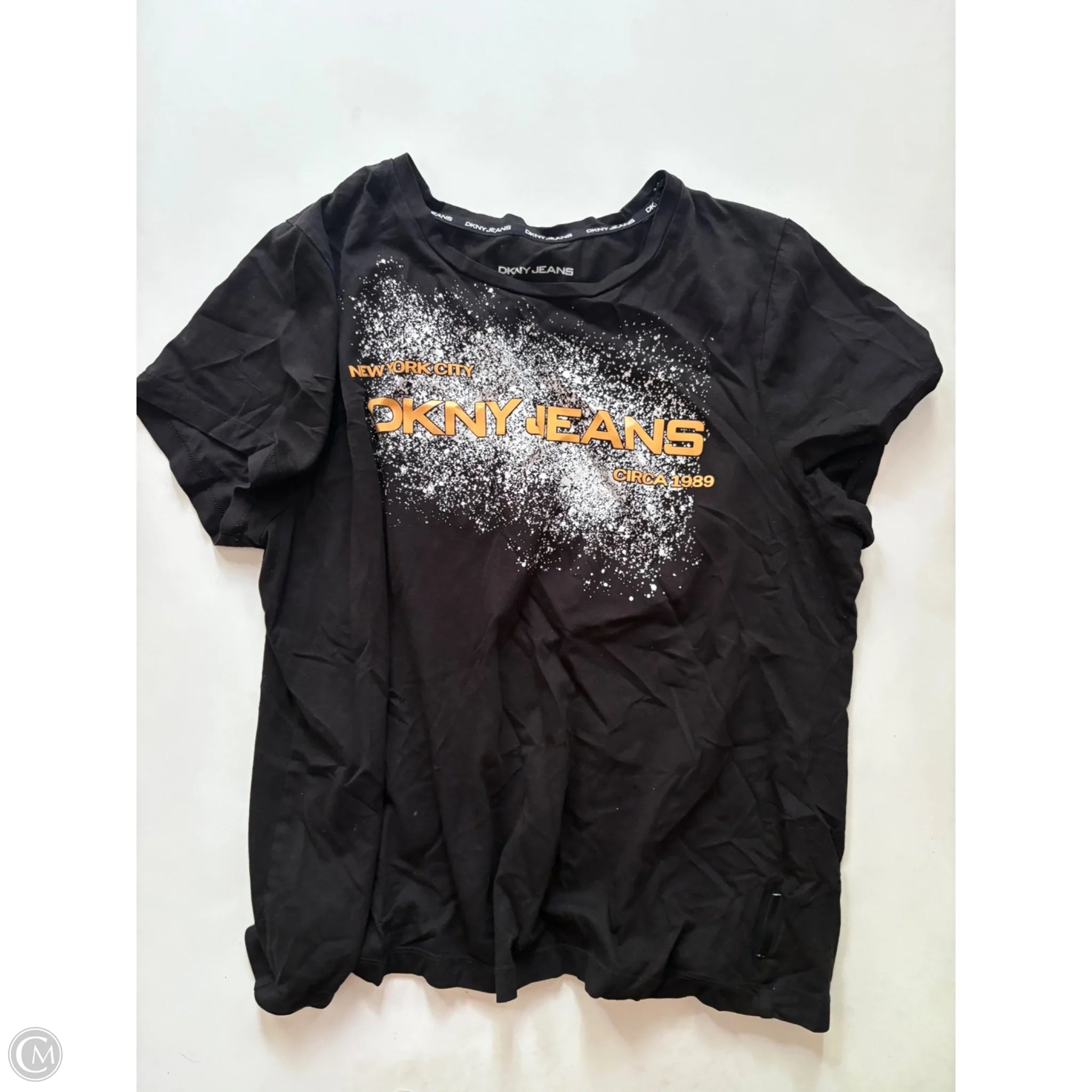 Top Short Sleeve By Dkny In Black, Size: Xl - Image 1