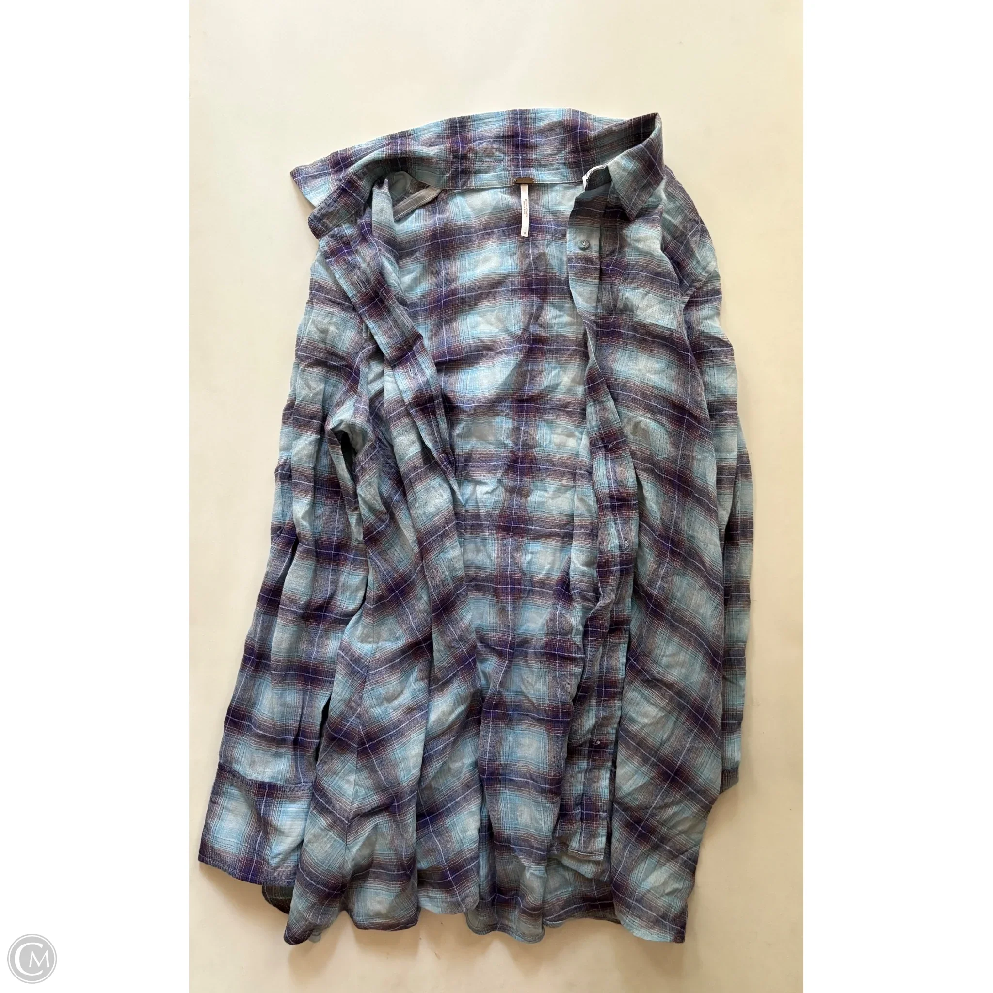 Top Long Sleeve By We The Free In Plaid Pattern, Size: S - Image 1