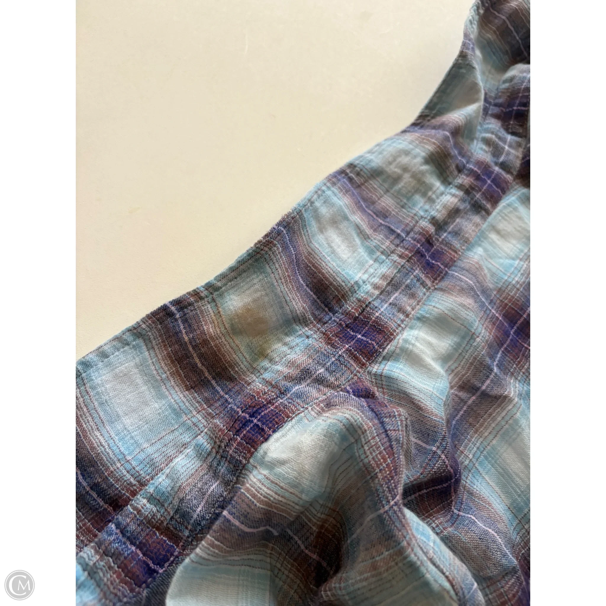 Top Long Sleeve By We The Free In Plaid Pattern, Size: S - Image 3