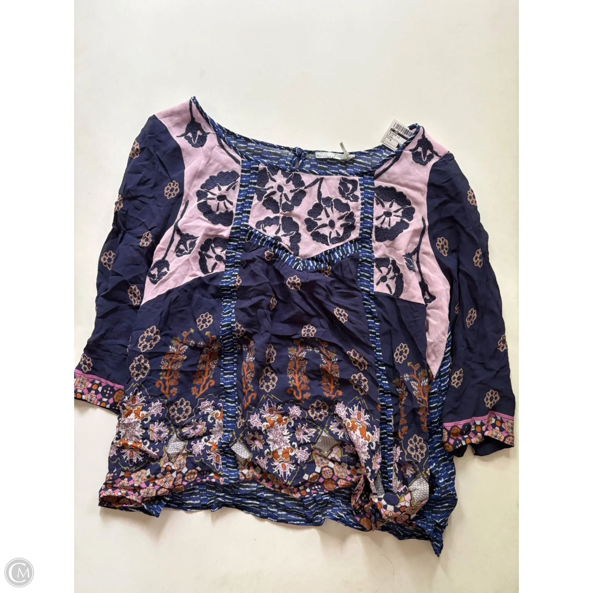 Blouse Long Sleeve By Fleat In Blue, Size: S - Image 1