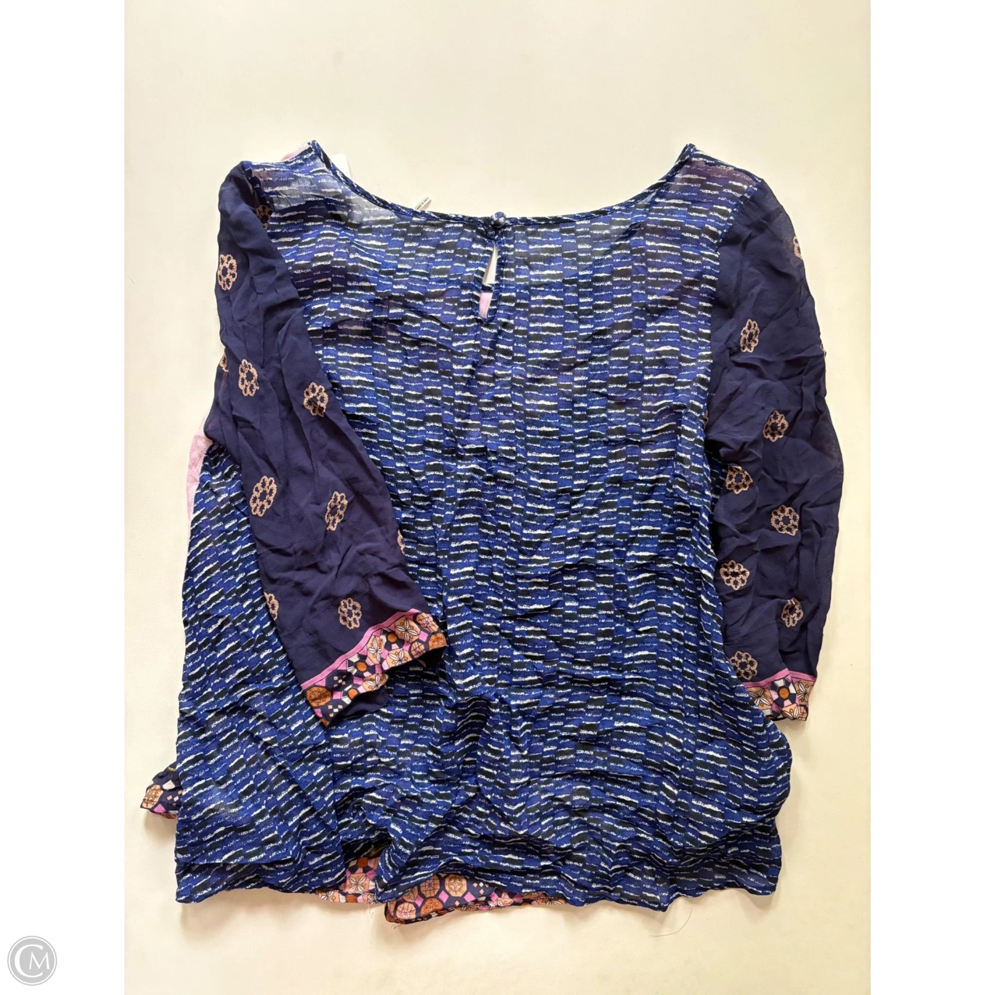 Blouse Long Sleeve By Fleat In Blue, Size: S - Image 2