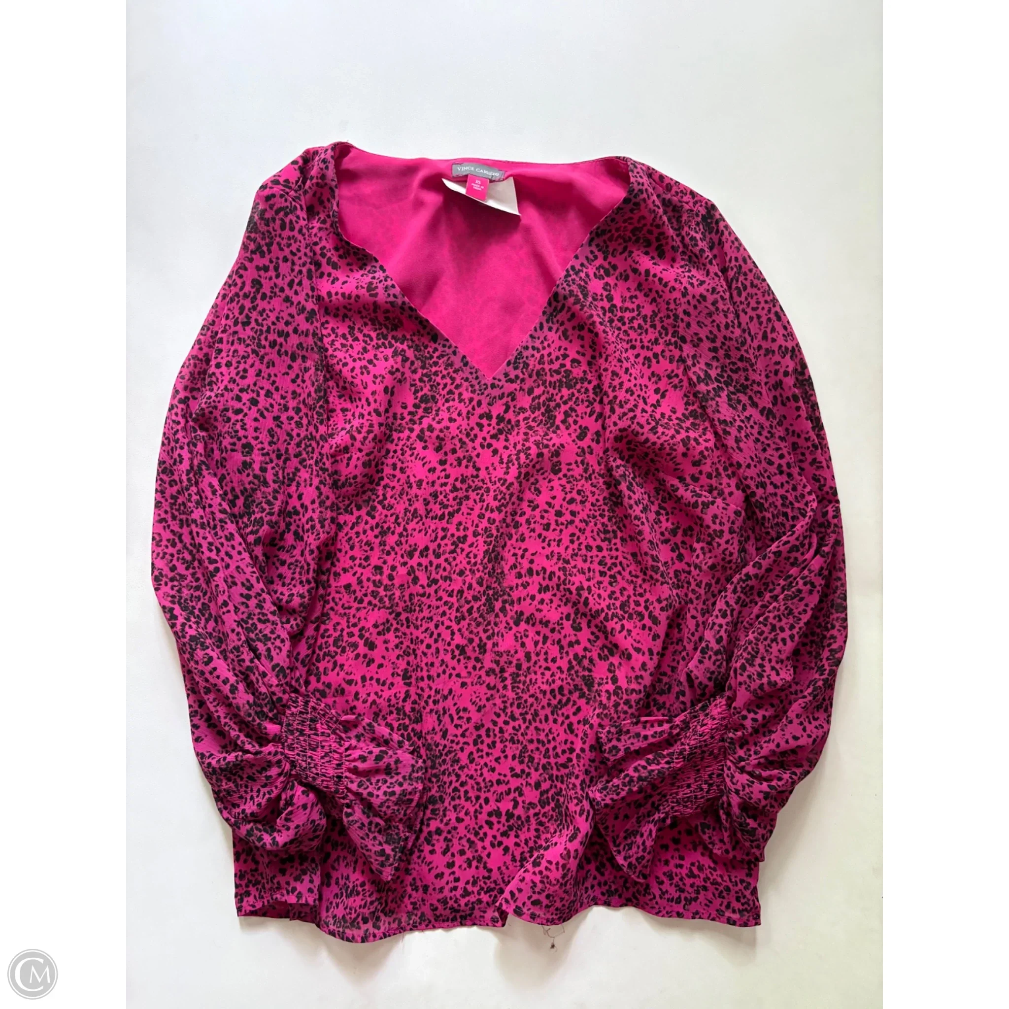 Blouse Long Sleeve By Vince Camuto In Pink, Size: Xs - Image 1