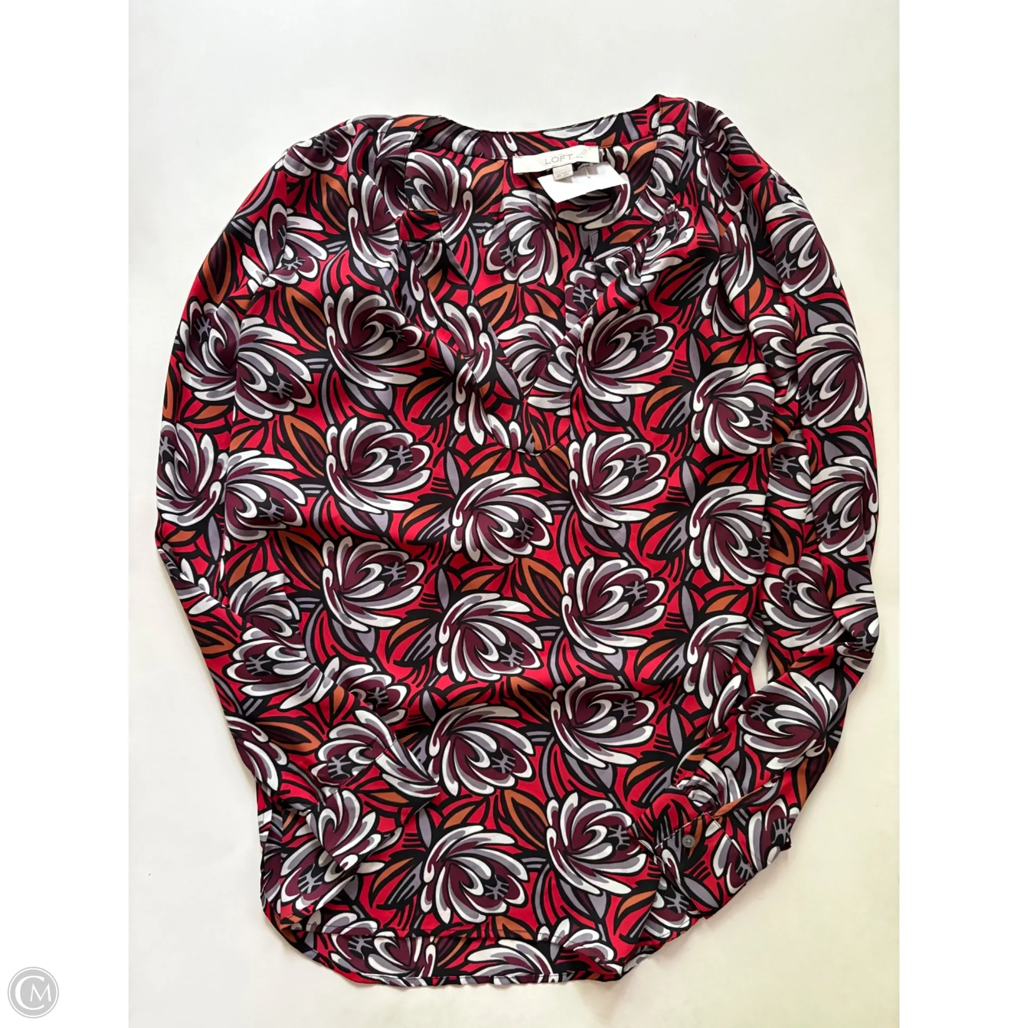 Blouse Long Sleeve By Loft In Floral Print, Size: Xs - Image 1