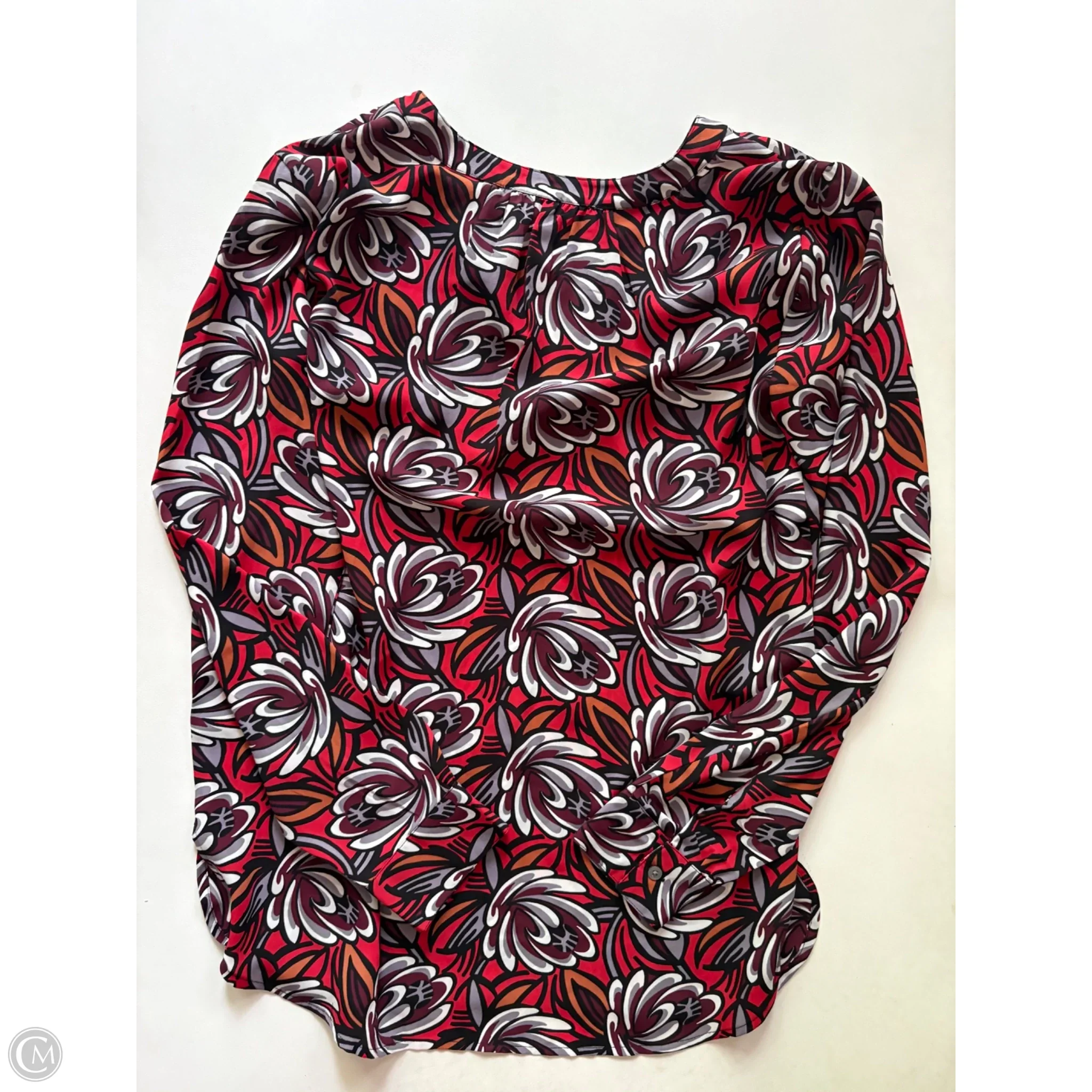 Blouse Long Sleeve By Loft In Floral Print, Size: Xs - Image 2