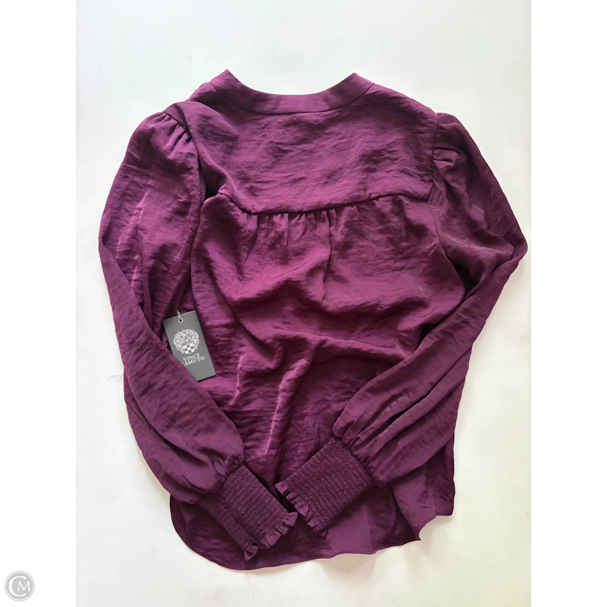 Blouse Long Sleeve By Vince Camuto In Maroon, Size: Xs - Image 2