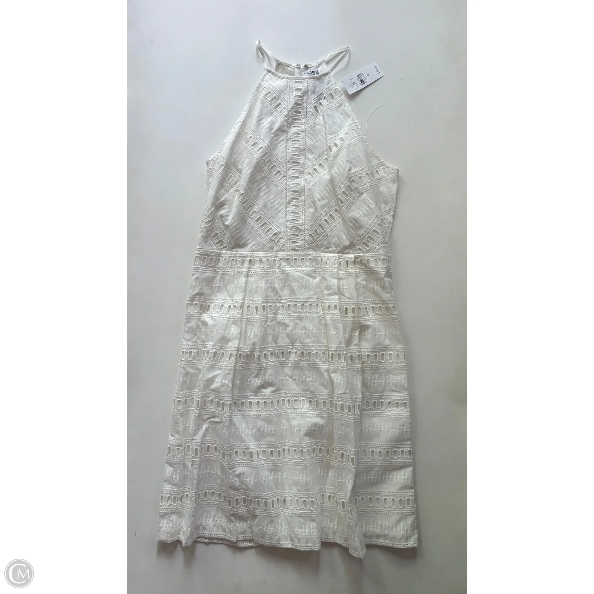 Dress Casual Midi By Loft In White, Size: Xs - Image 1