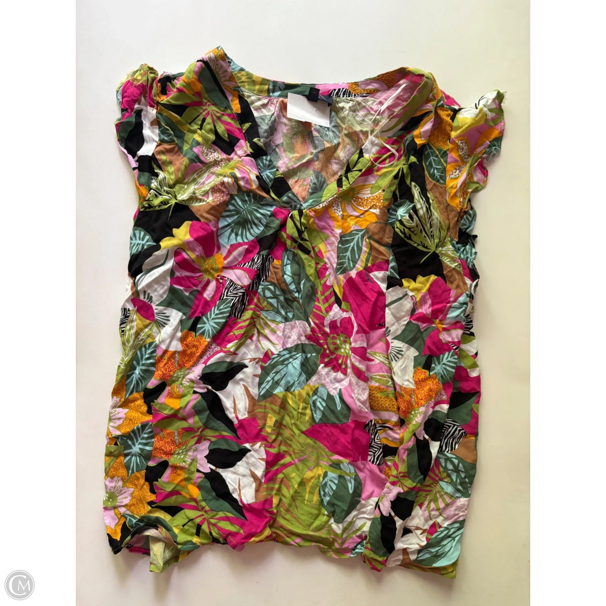 Top Short Sleeve By Rachel Roy In Floral Print, Size: 2x - Image 1