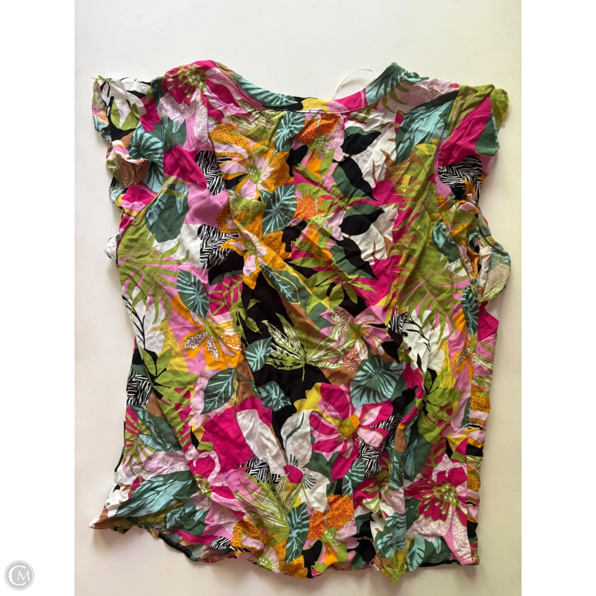 Top Short Sleeve By Rachel Roy In Floral Print, Size: 2x - Image 2