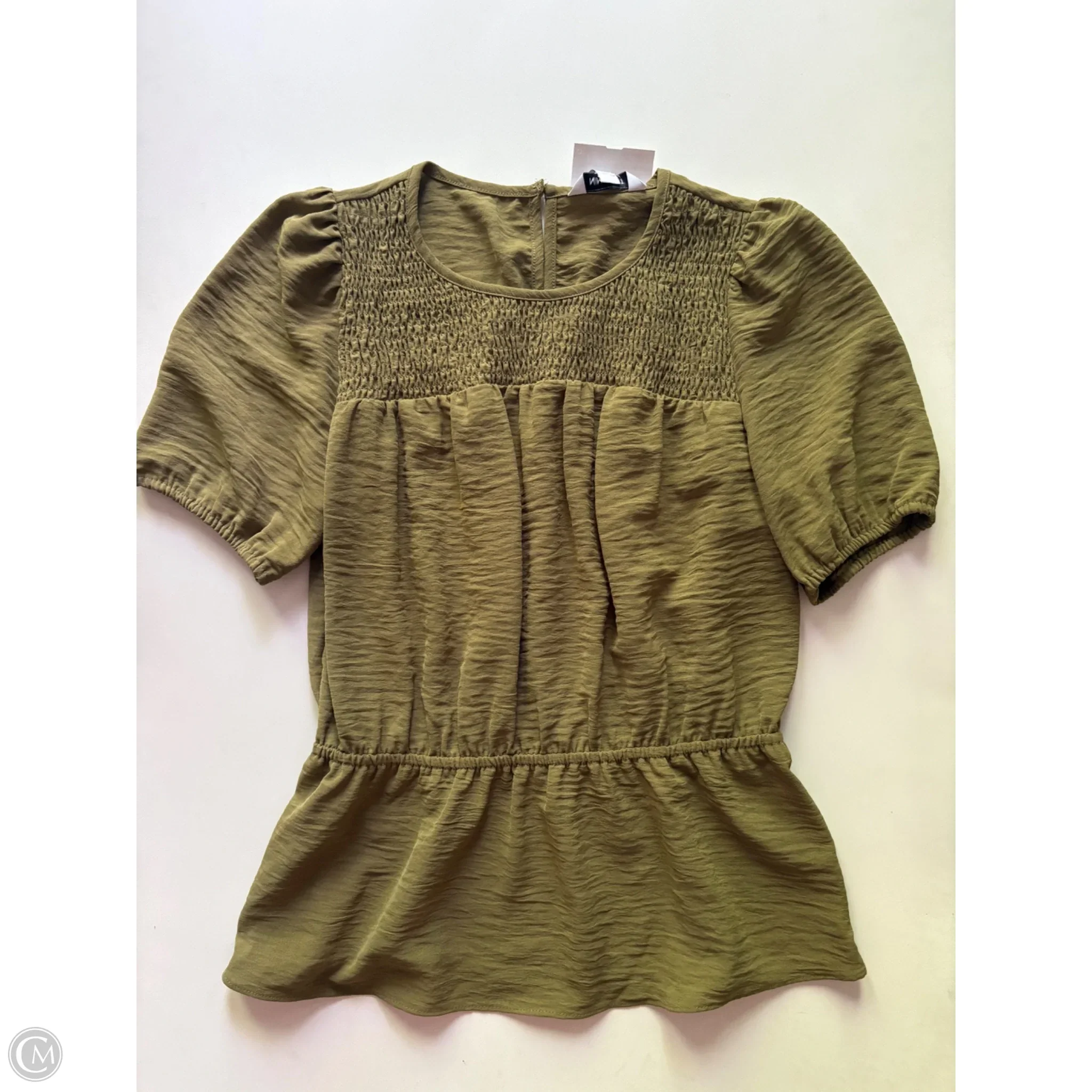 Blouse Short Sleeve By Nine West Apparel In Green, Size: S - Image 1