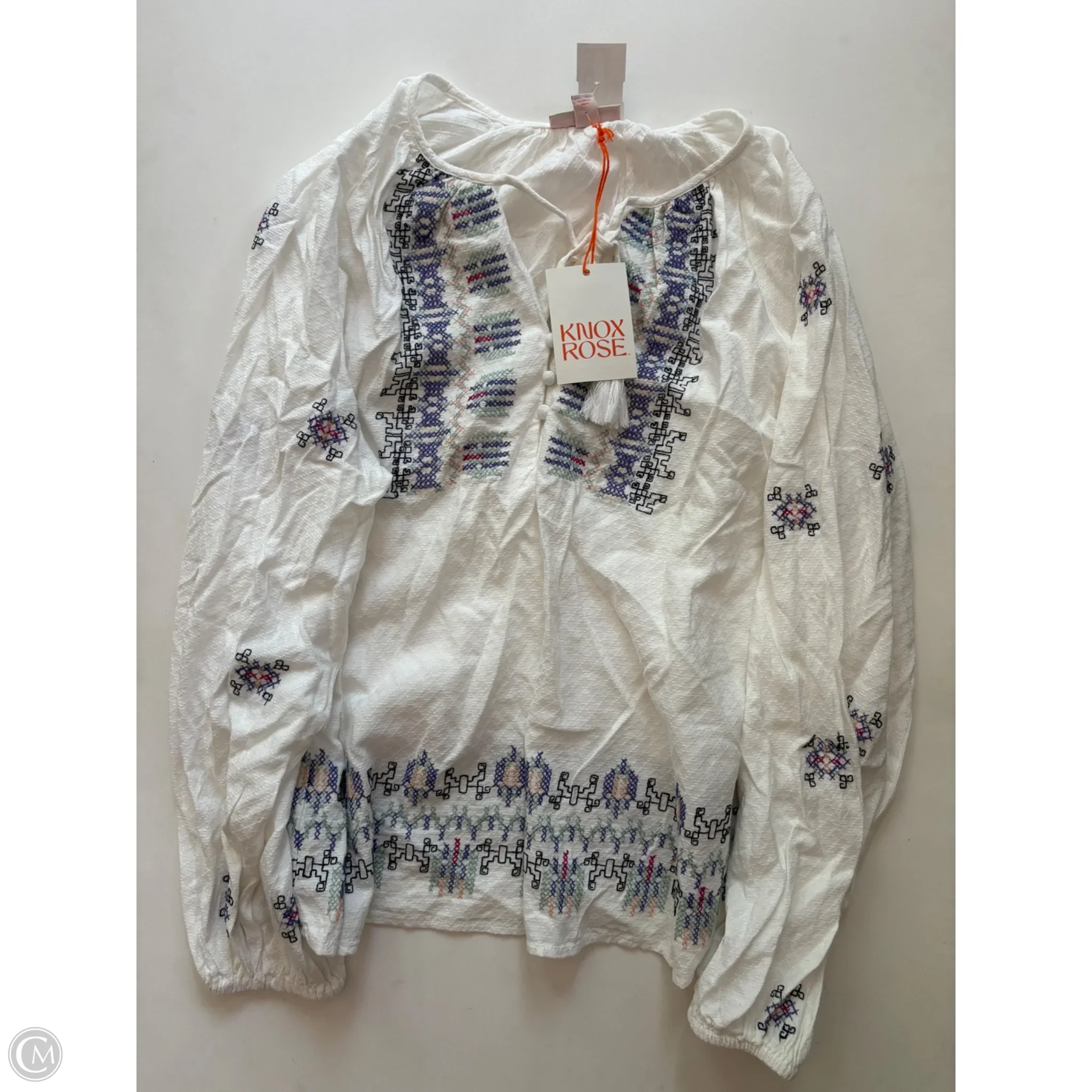 Top Long Sleeve By Knox Rose In White, Size: 2x - Image 1