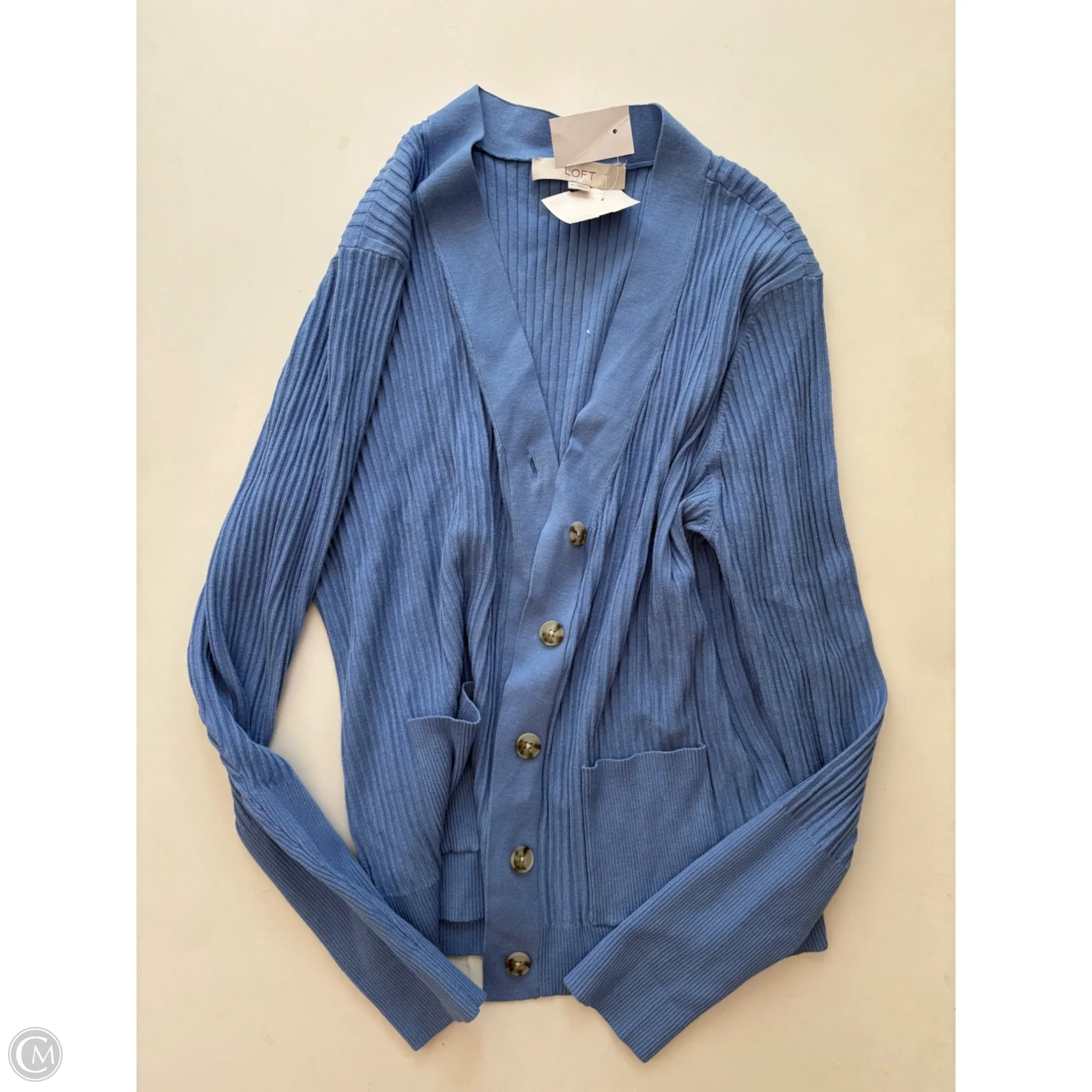 Sweater Cardigan By Loft In Blue, Size: Xl - Image 1