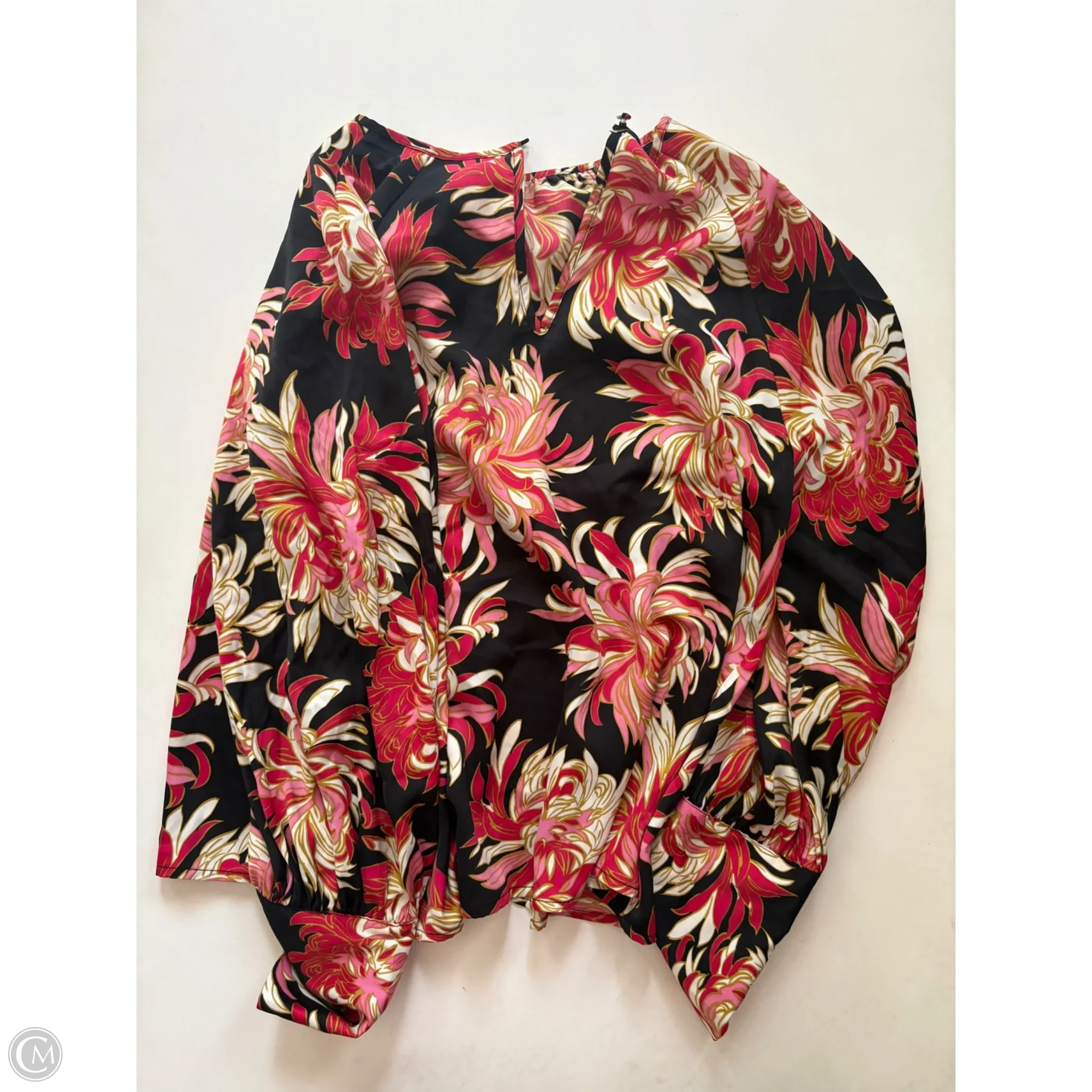 Blouse Long Sleeve By Who What Wear In Floral Print, Size: L - Image 2
