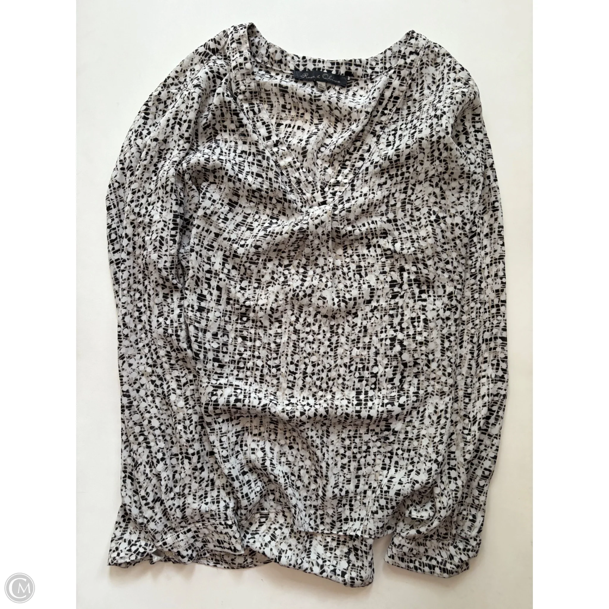 Blouse Long Sleeve By Rose And Olive In White, Size: Xl - Image 1