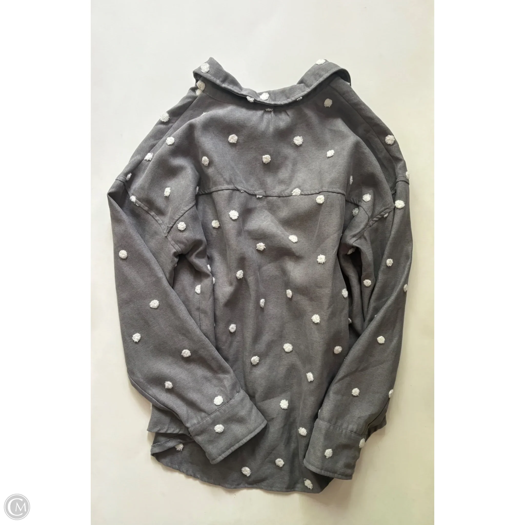 Top Long Sleeve By Blu Pepper In Polkadot Pattern, Size: M - Image 2