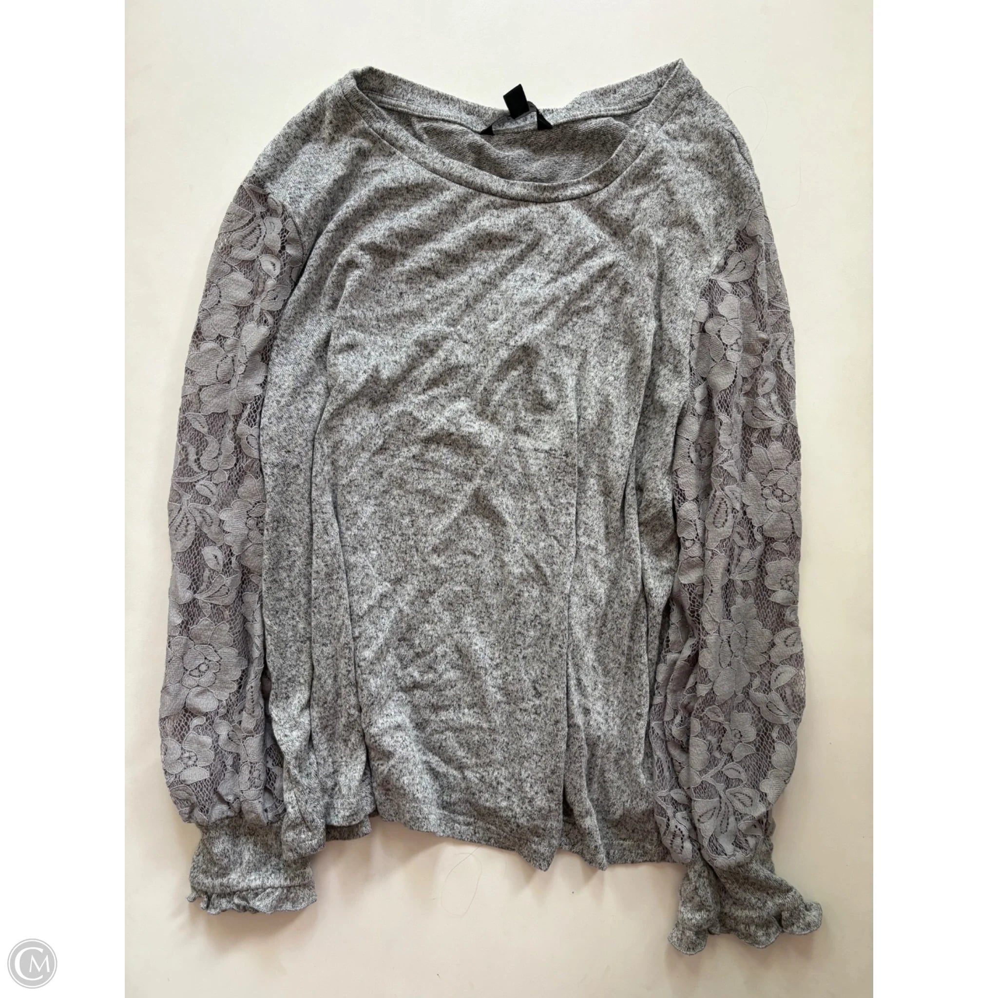 Top Long Sleeve By Zac And Rachel In Grey, Size: 2x - Image 1