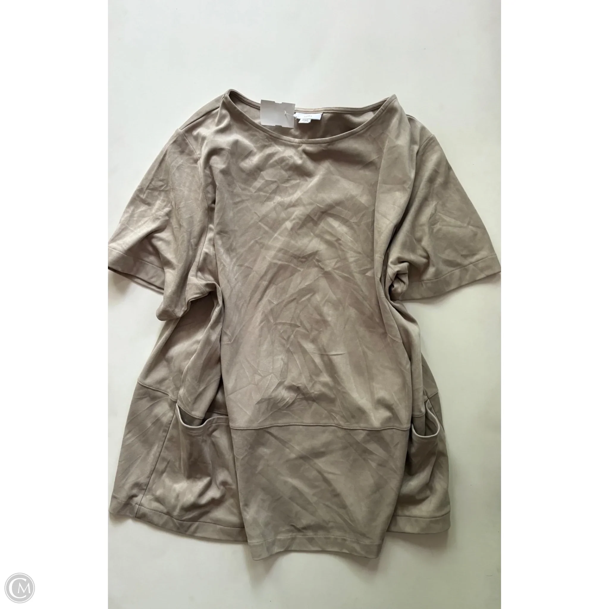 Top Short Sleeve By J. Jill In Taupe, Size: 2x - Image 1