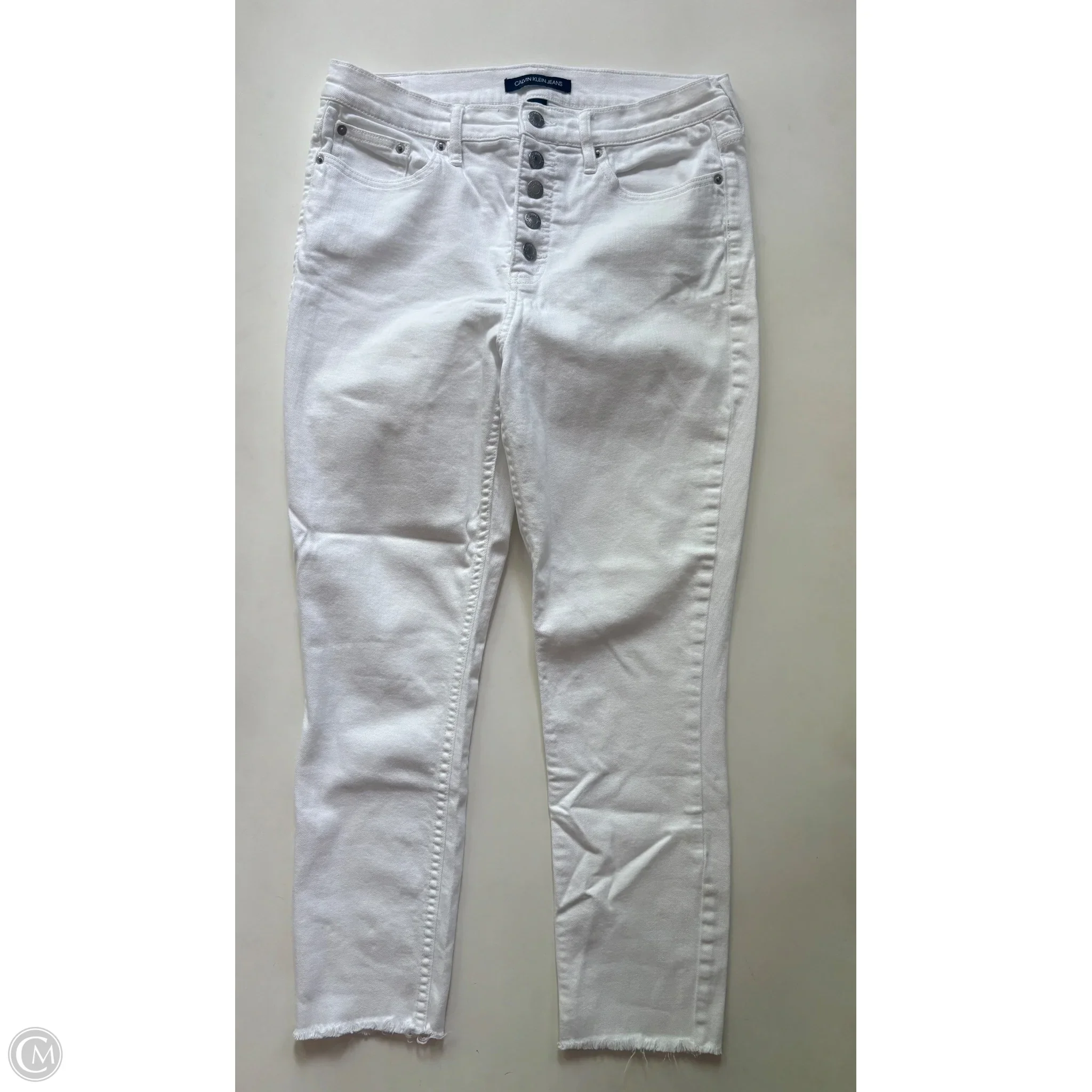 Jeans Straight By Calvin Klein In White, Size: 12 - Image 1