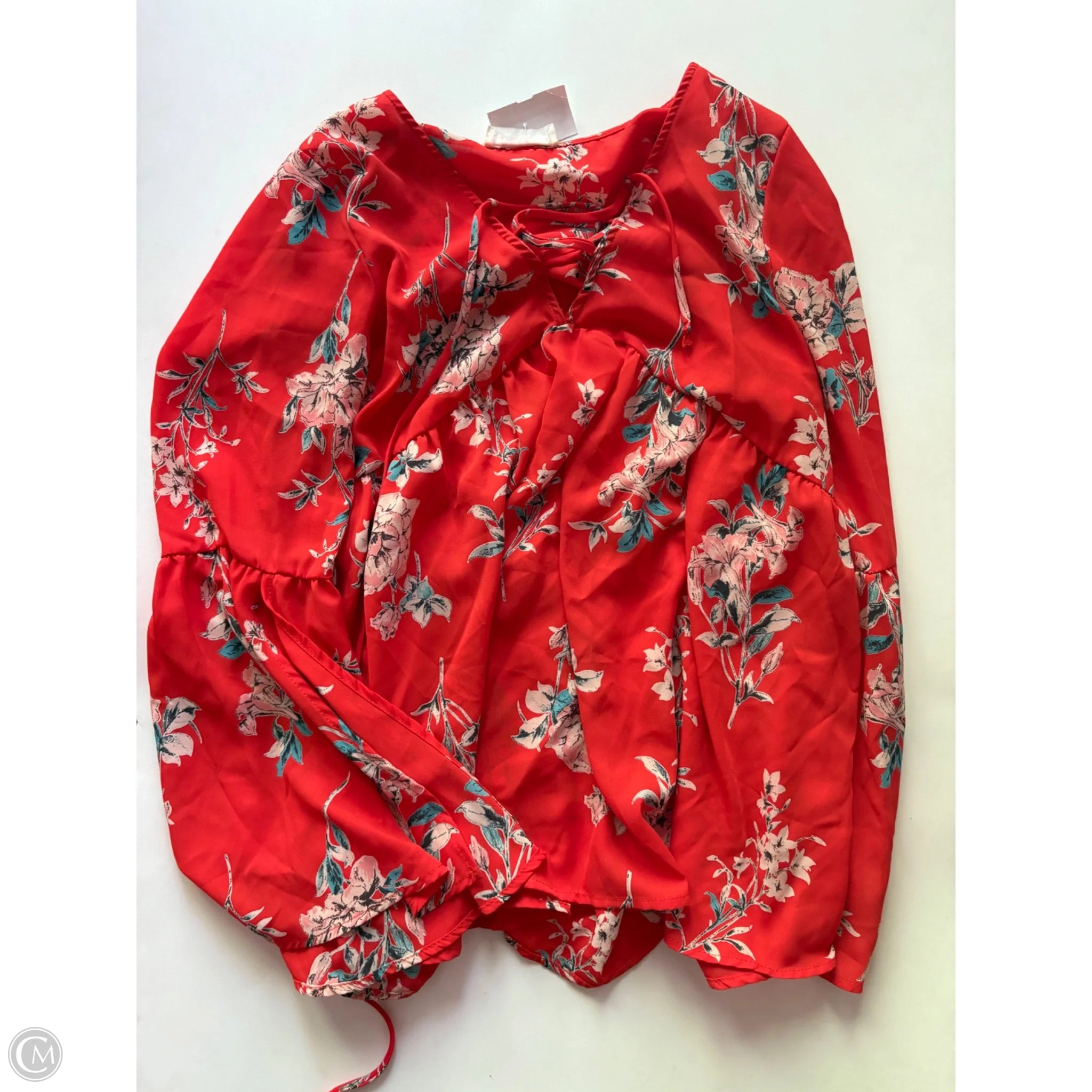 Blouse Long Sleeve By Peace Love World In Red, Size: M - Image 1
