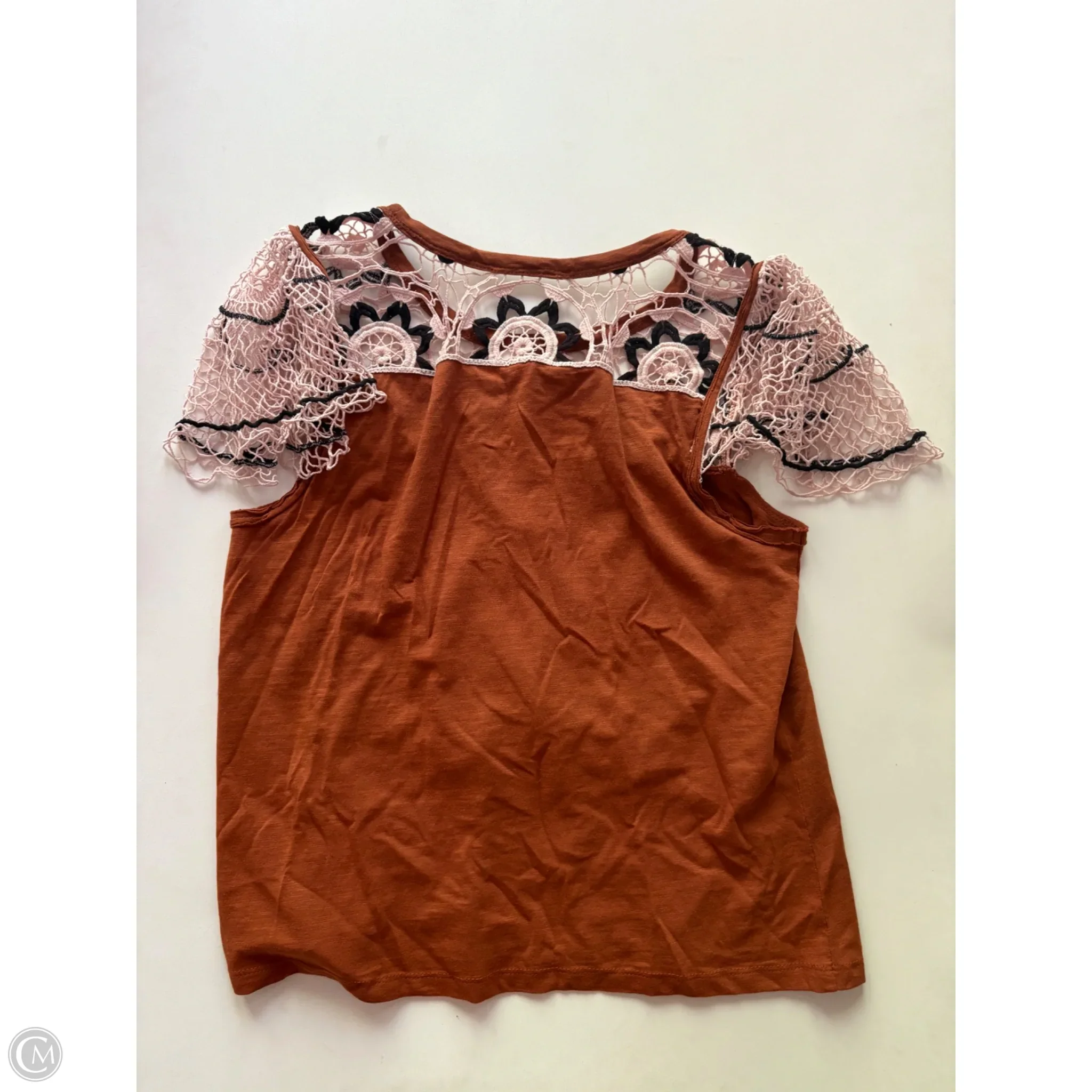 Top Short Sleeve By Anthropologie In Brown, Size: M - Image 2