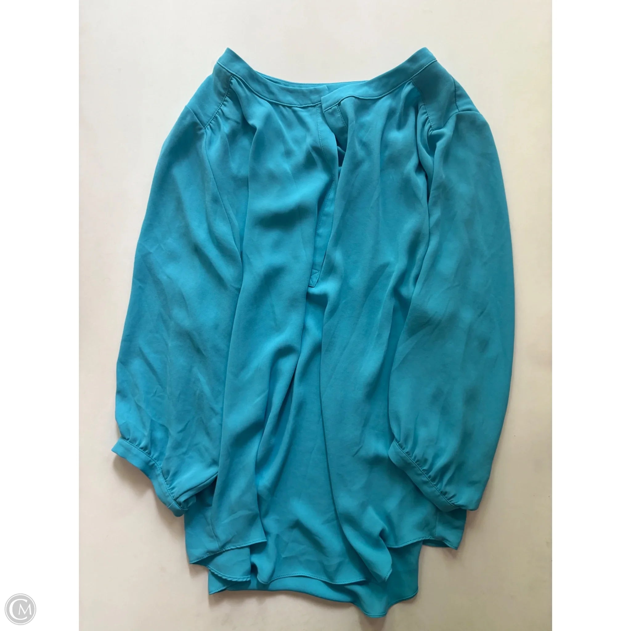 Blouse Long Sleeve By Karen Kane In Blue, Size: M - Image 1