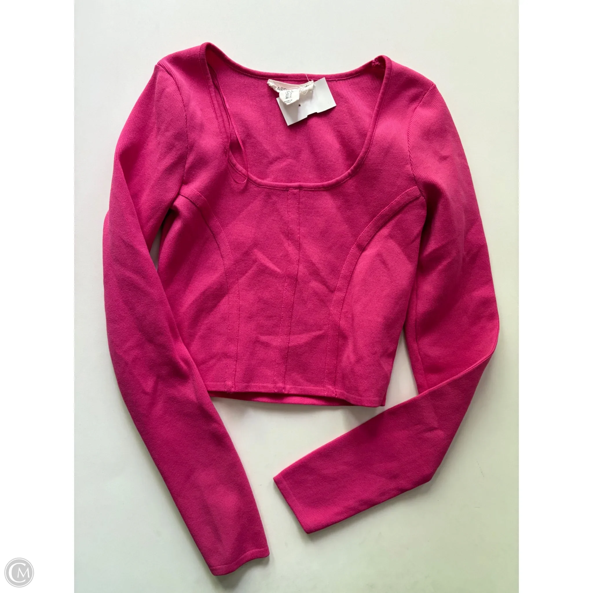 Top Long Sleeve By Happliy Grey In Pink, Size: S - Image 1