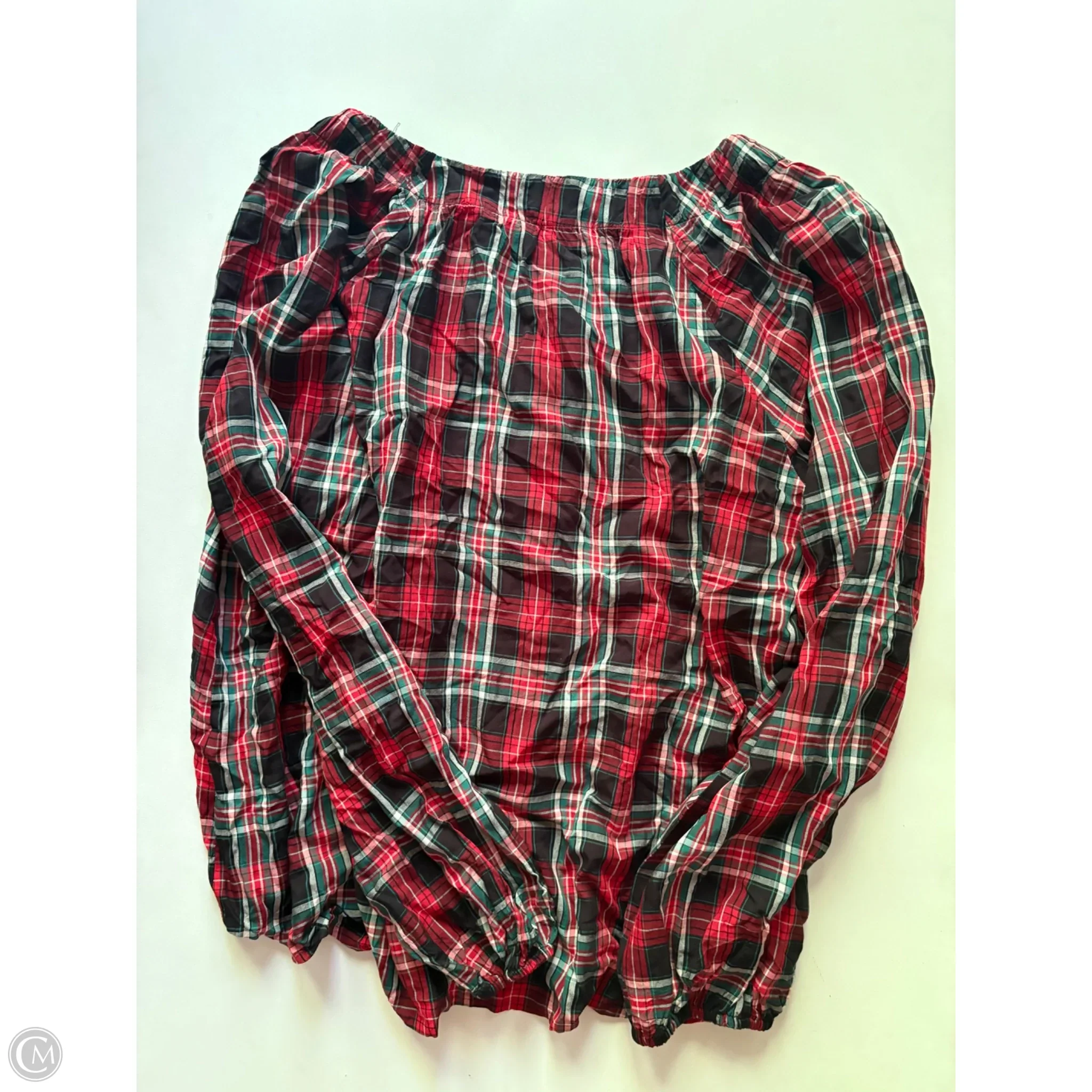 Top Long Sleeve By Loft In Plaid Pattern, Size: Xl - Image 2