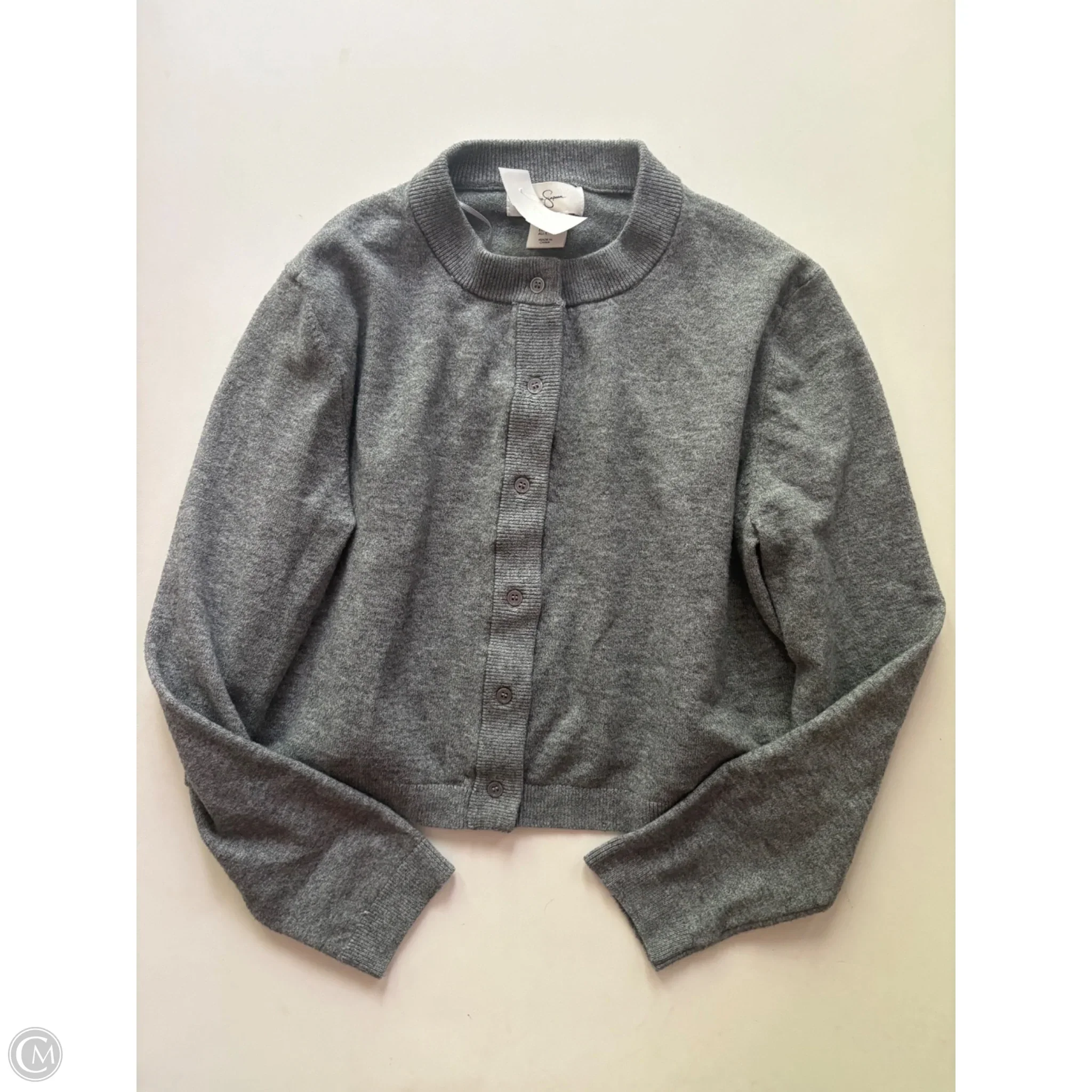 Sweater Cardigan By Jessica Simpson In Grey, Size: S - Image 1