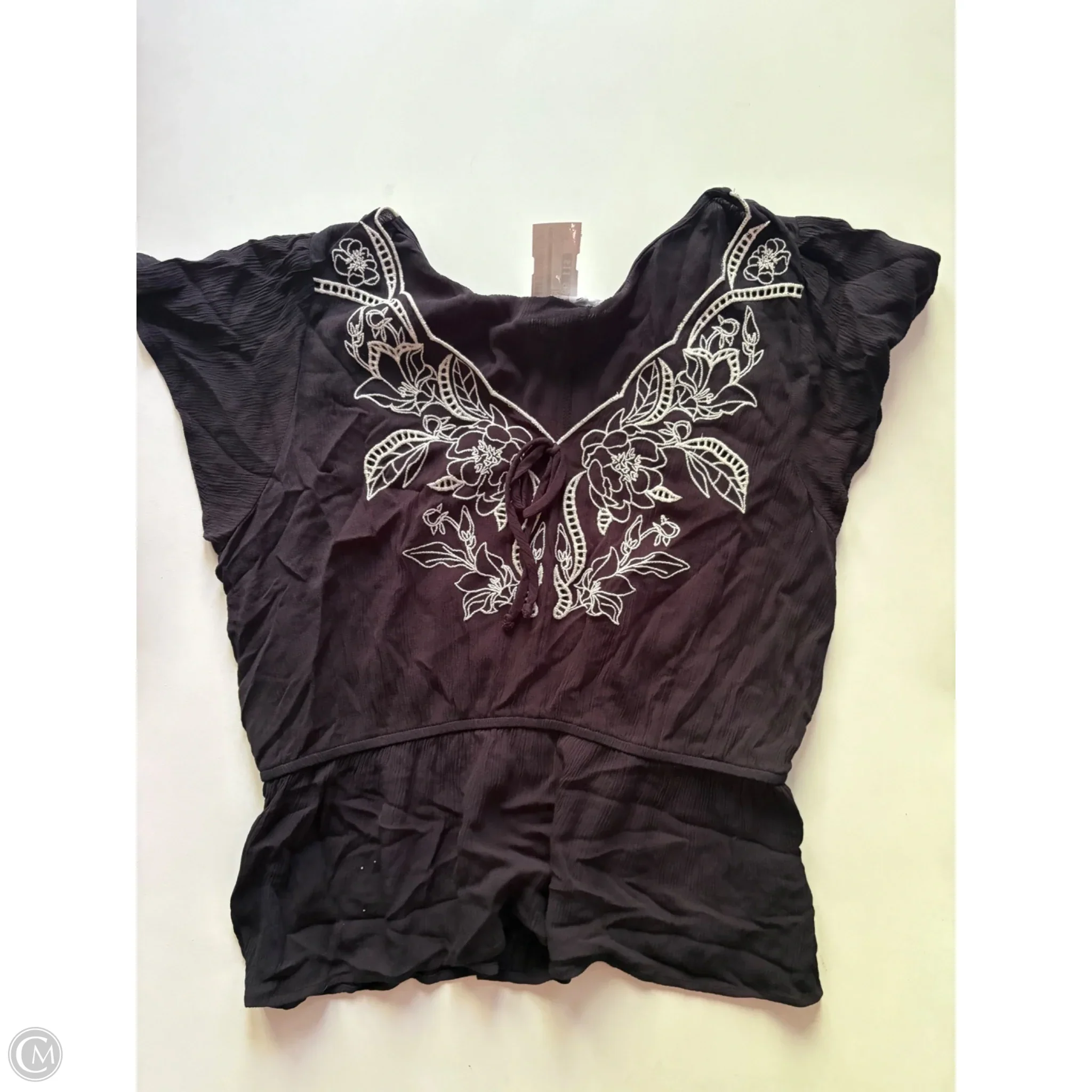 Top Short Sleeve By Thread & Clover In Black & Cream, Size: Xl - Image 1