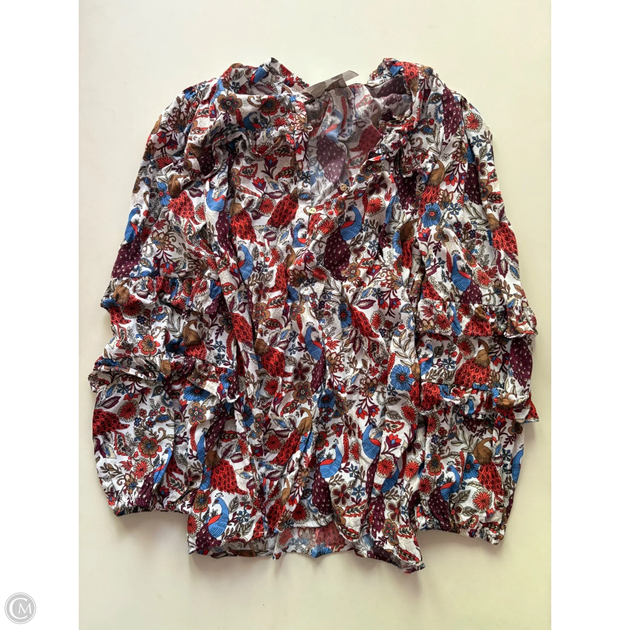 Blouse Long Sleeve By Loft In Floral Print, Size: S - Image 1