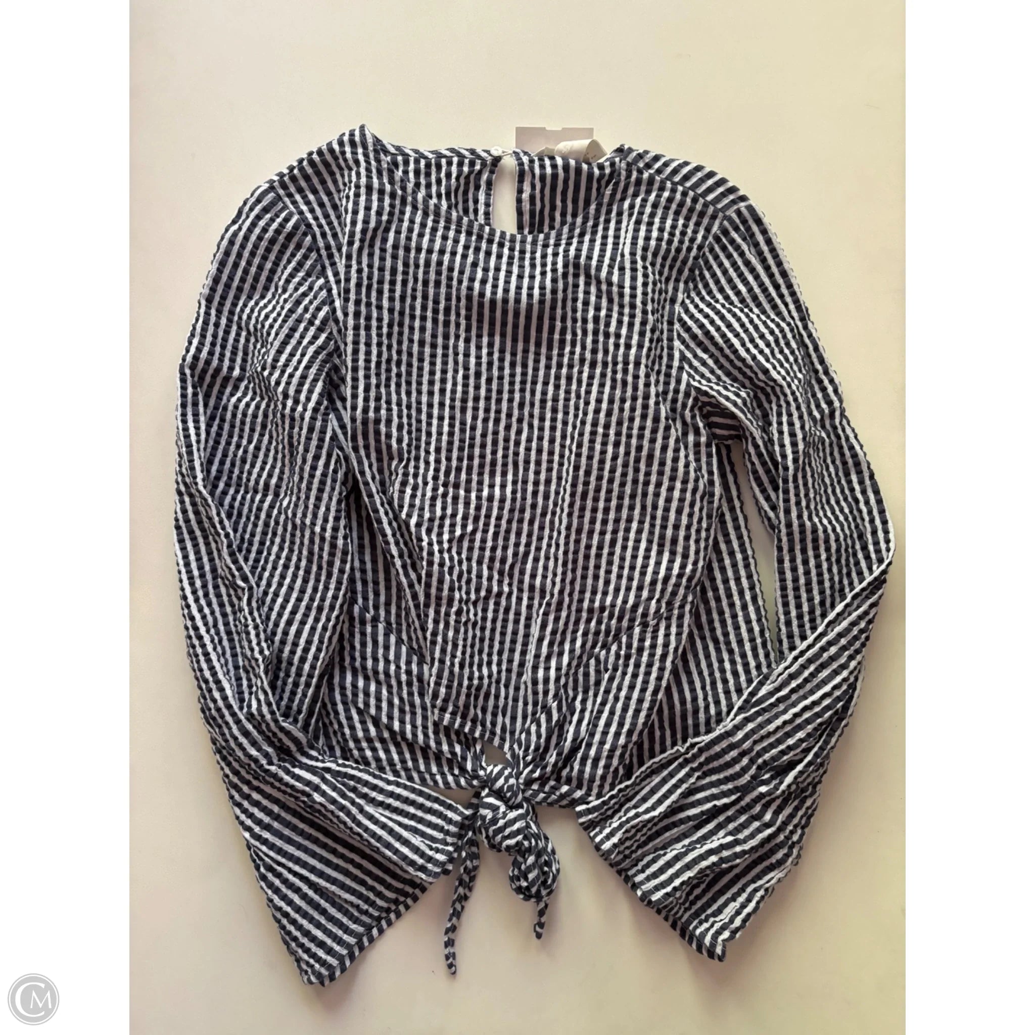 Blouse Long Sleeve By H&m In Striped Pattern, Size: M - Image 1