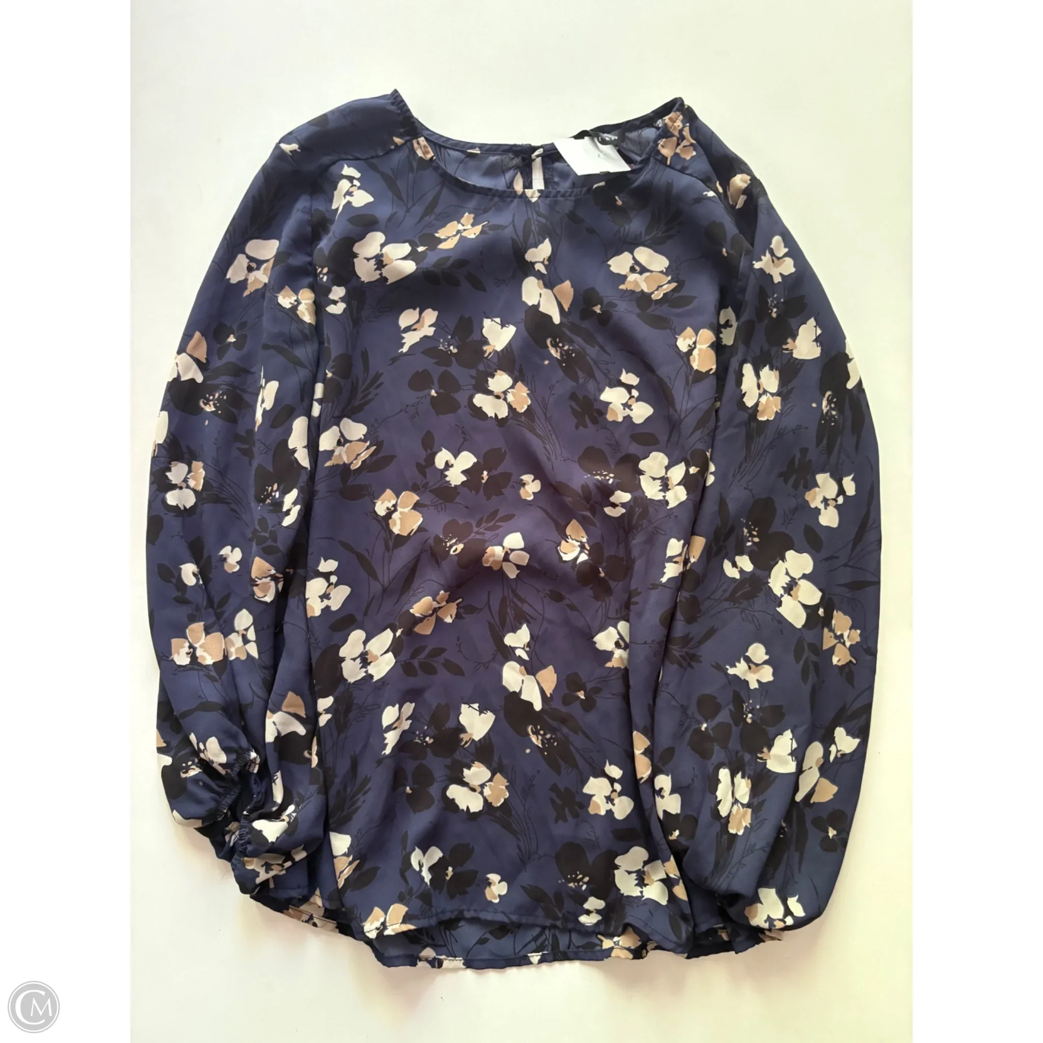 Blouse Long Sleeve By West Kei In Navy, Size: S - Image 1