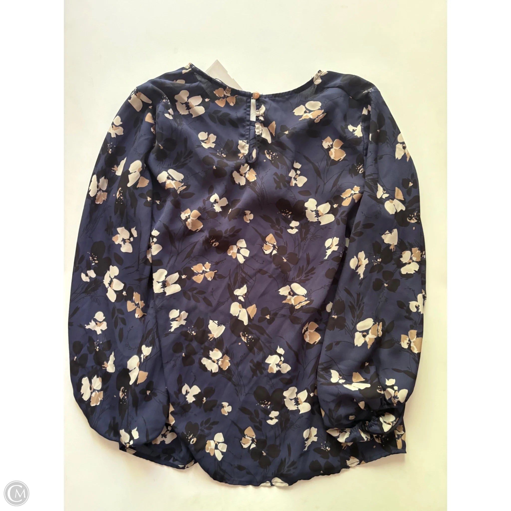 Blouse Long Sleeve By West Kei In Navy, Size: S - Image 2