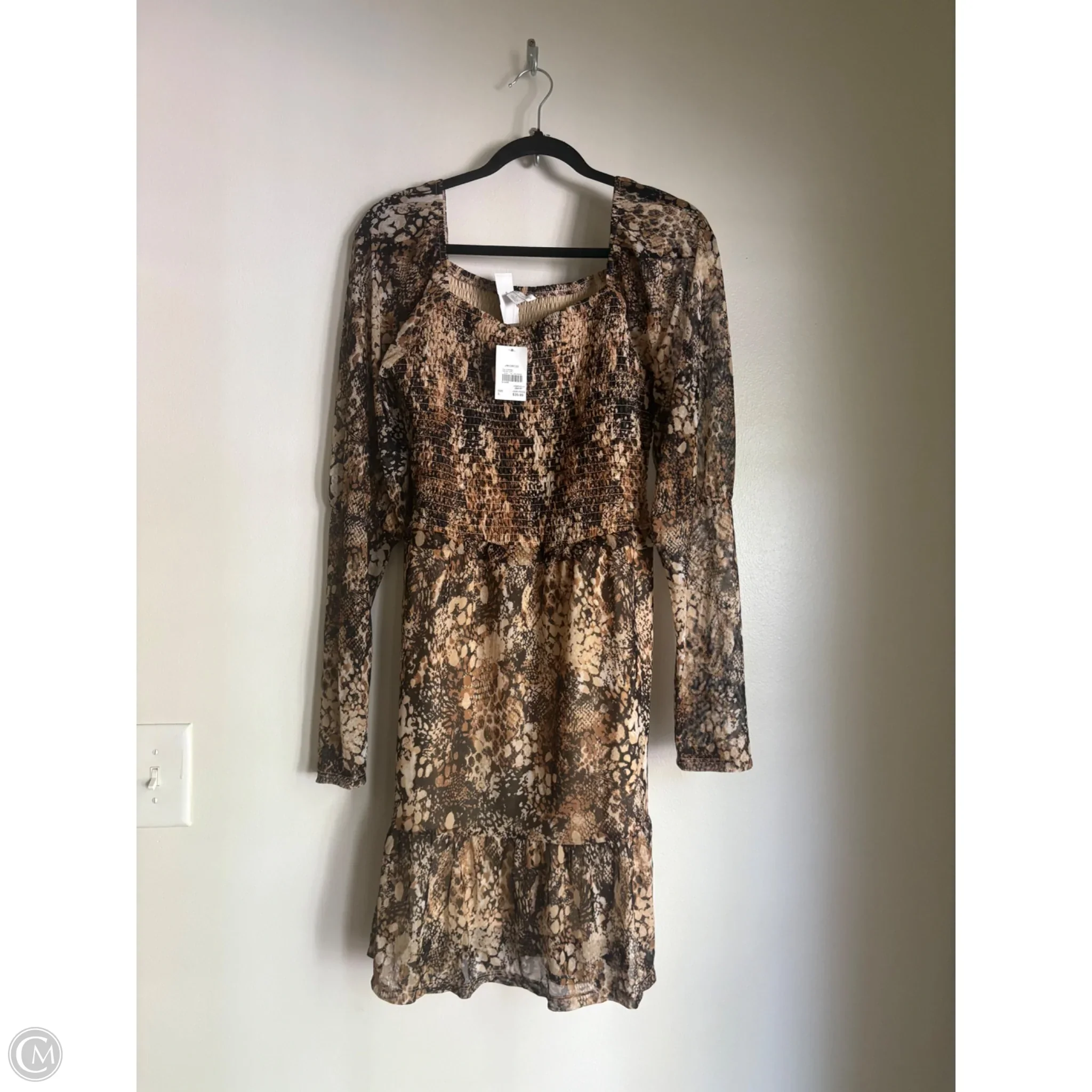 Dress Casual Midi By Cato In Animal Print, Size: L - Image 1