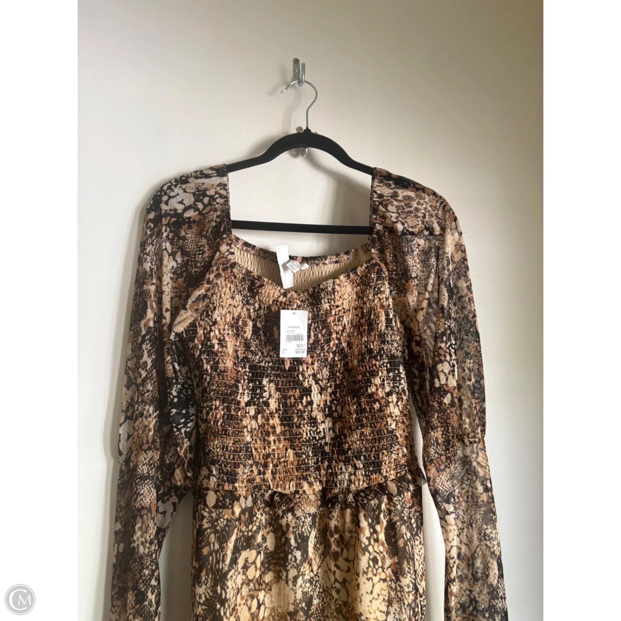 Dress Casual Midi By Cato In Animal Print, Size: L - Image 3