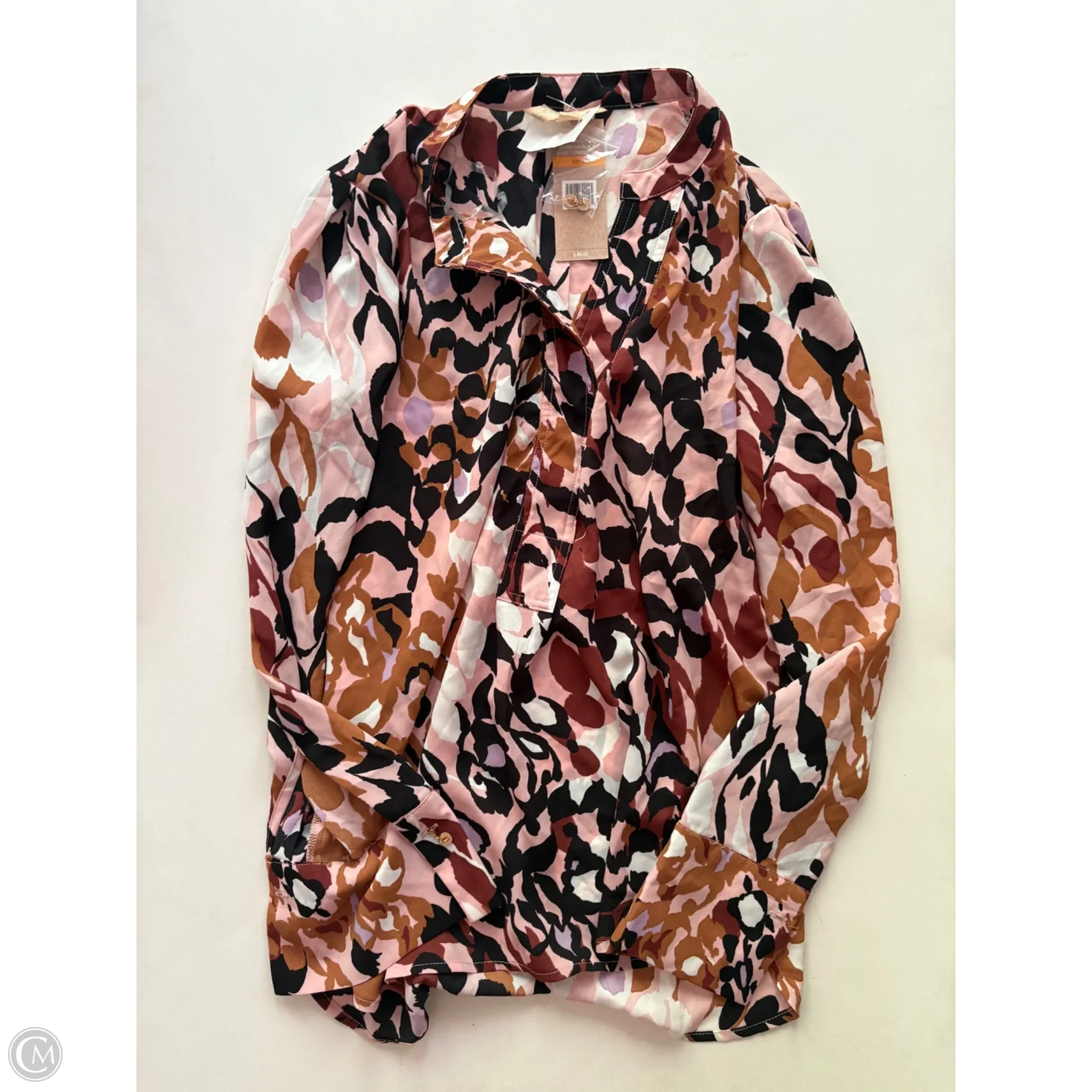 Blouse Long Sleeve By Hope & Harlow In Multi-colored, Size: S - Image 1