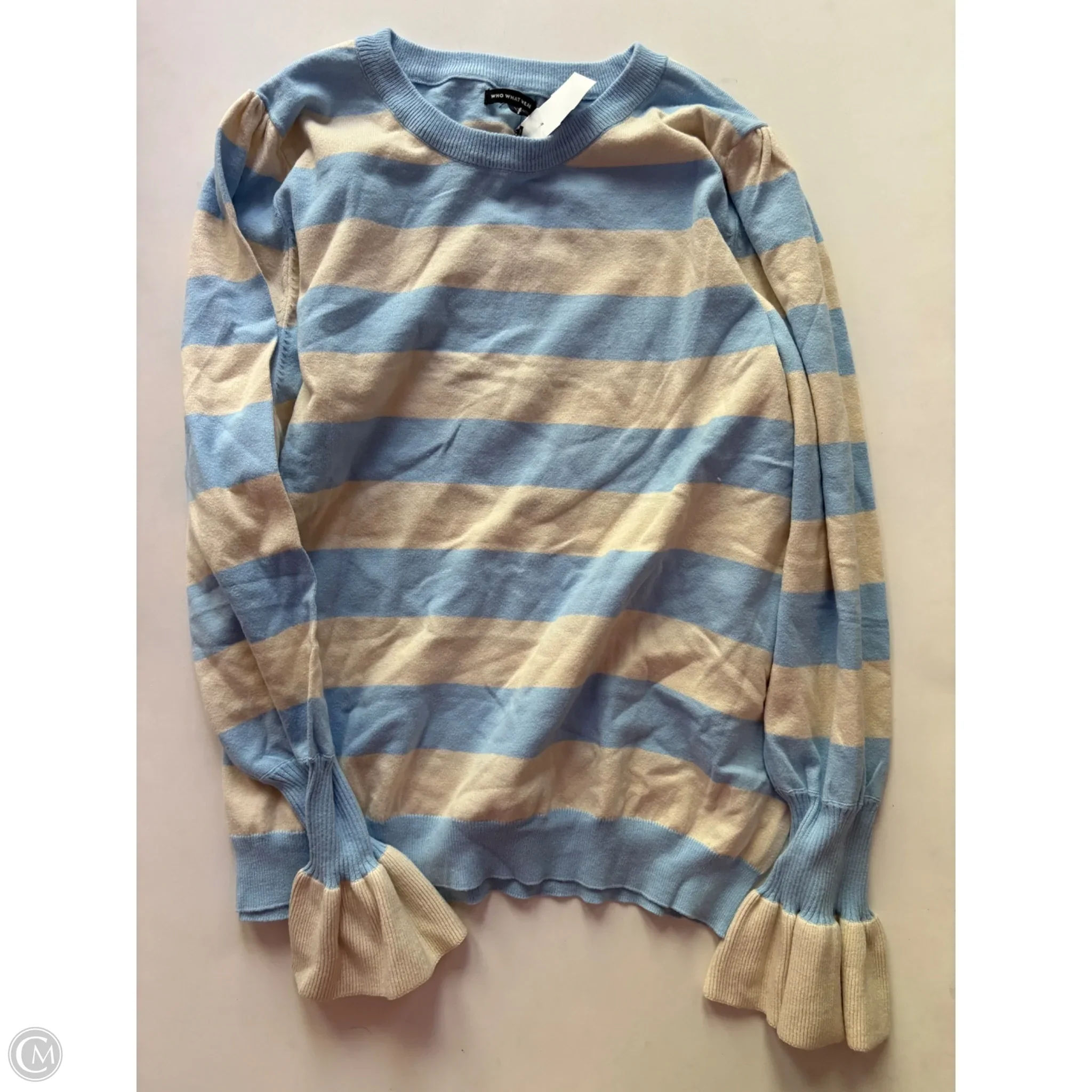 Sweater By Who What Wear In Striped Pattern, Size: 1x - Image 1