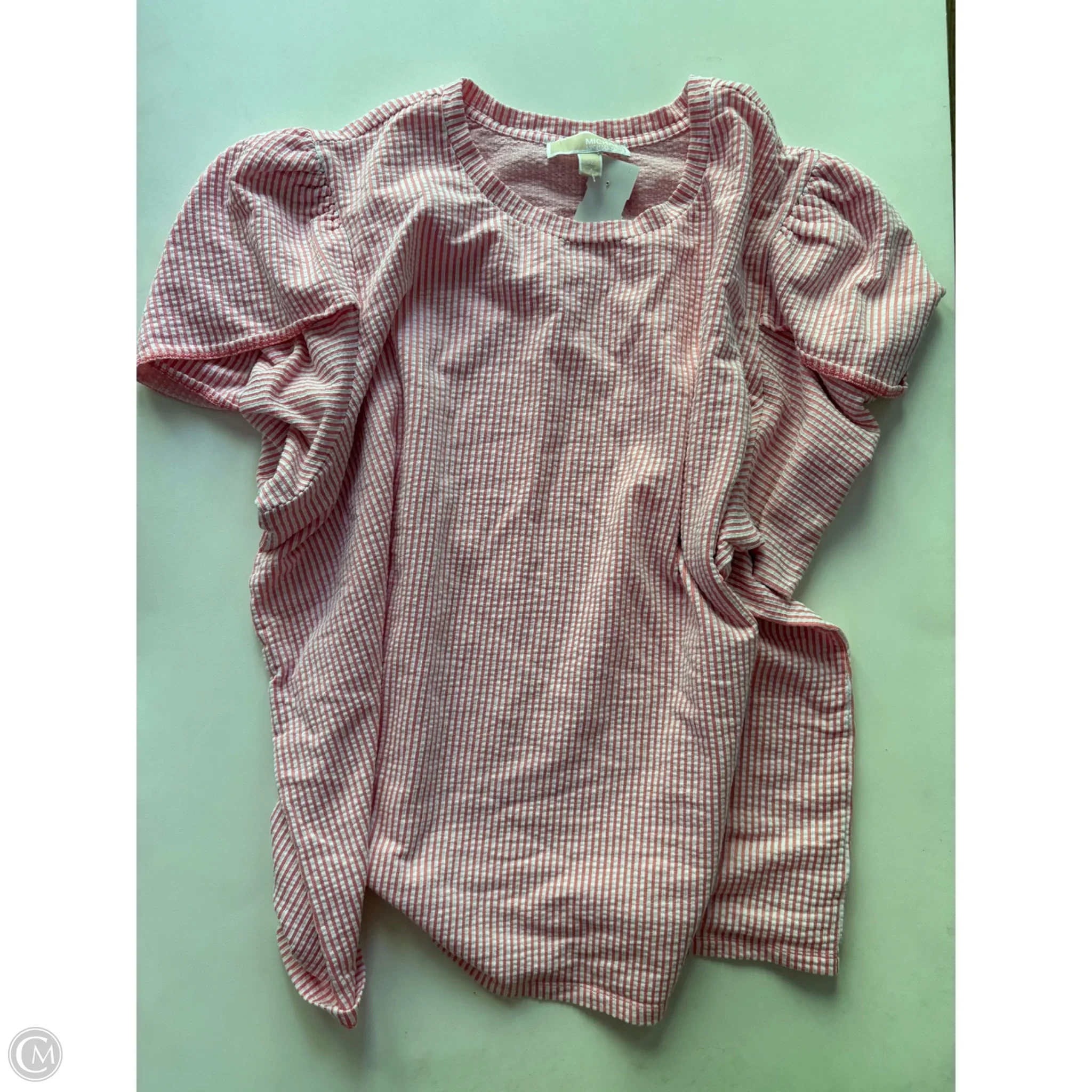 Top Short Sleeve Designer By Michael Kors In Striped Pattern, Size: 3x - Image 1