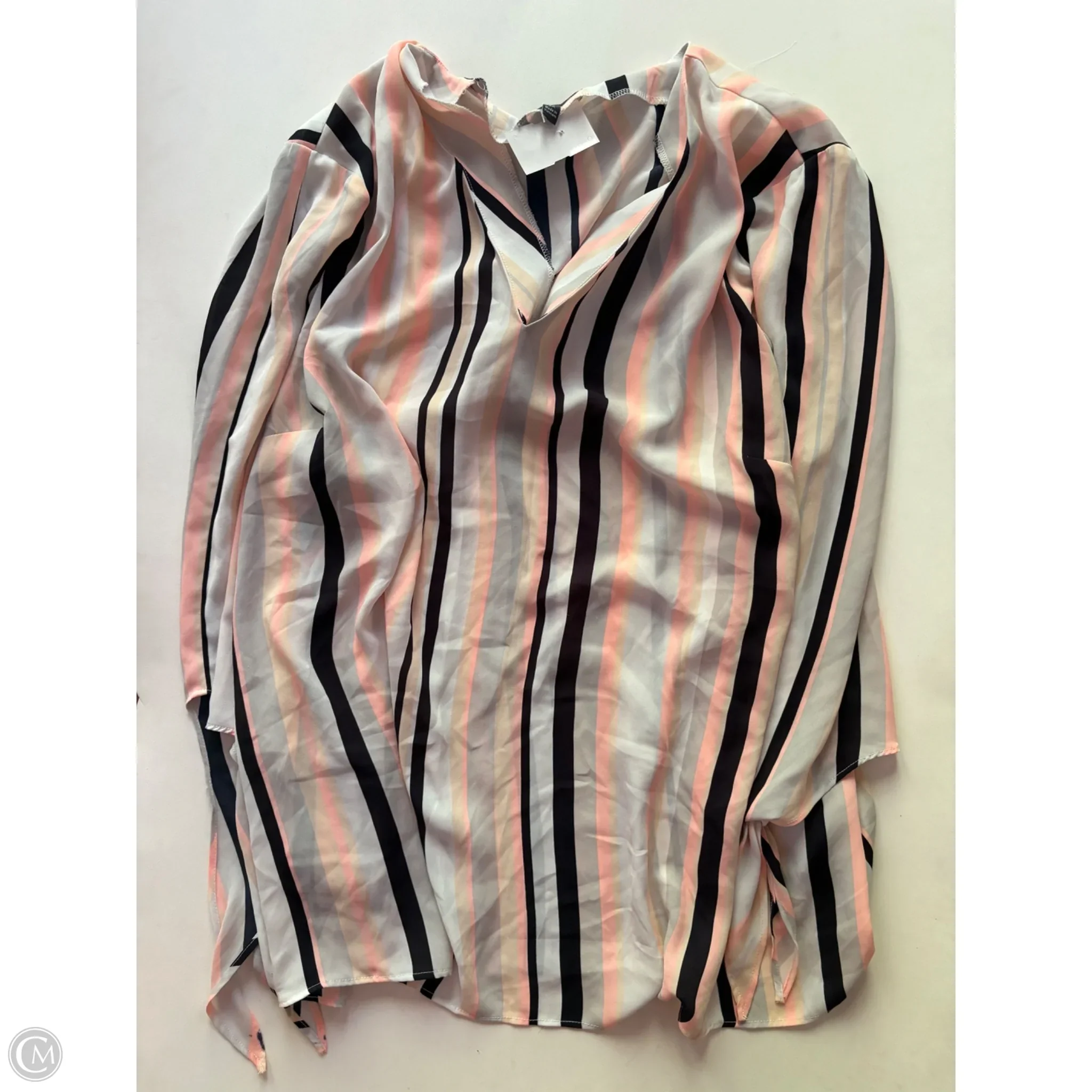 Blouse Long Sleeve By Limited In Striped Pattern, Size: 2x - Image 1