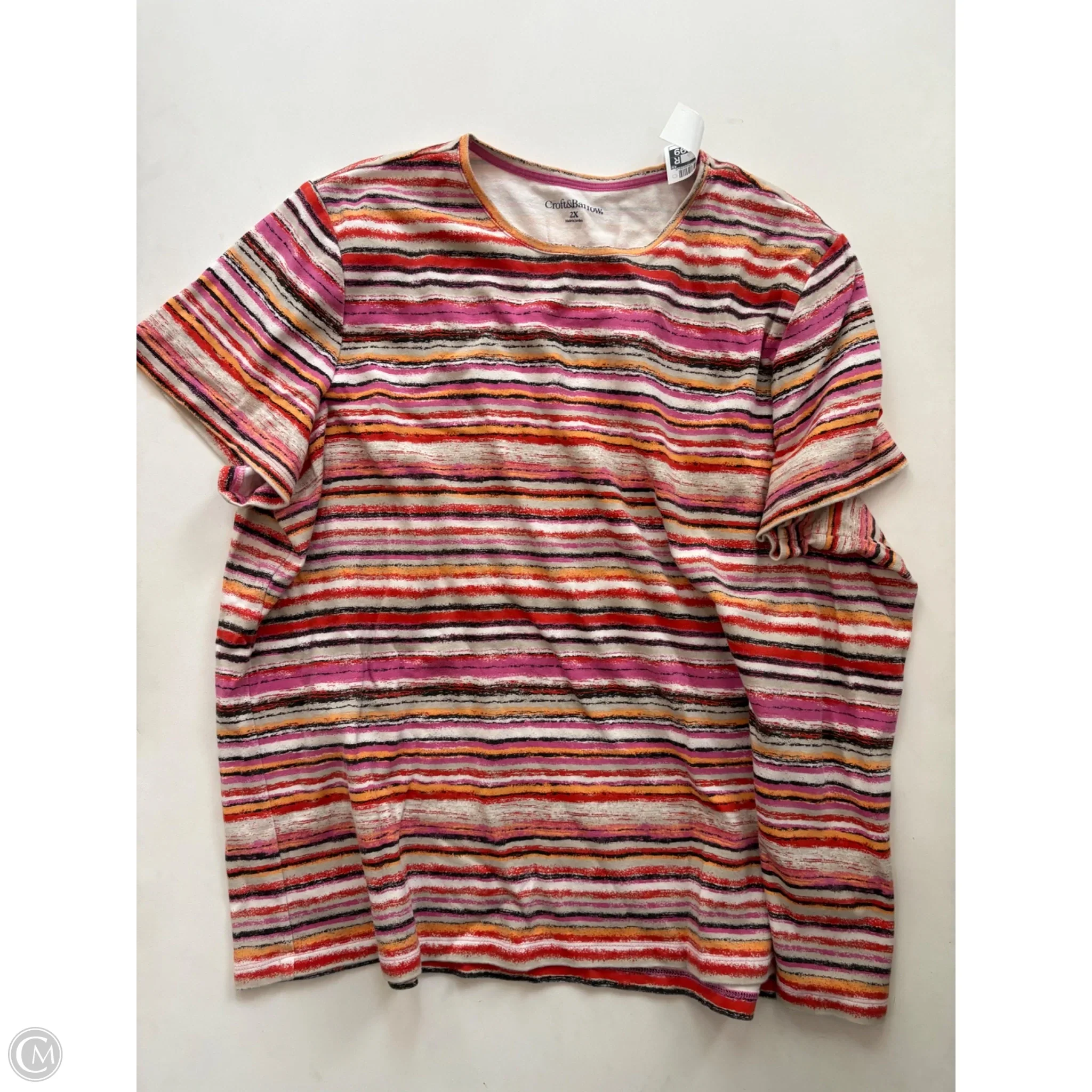 Top Short Sleeve By Croft And Barrow In Striped Pattern, Size: 2x - Image 1