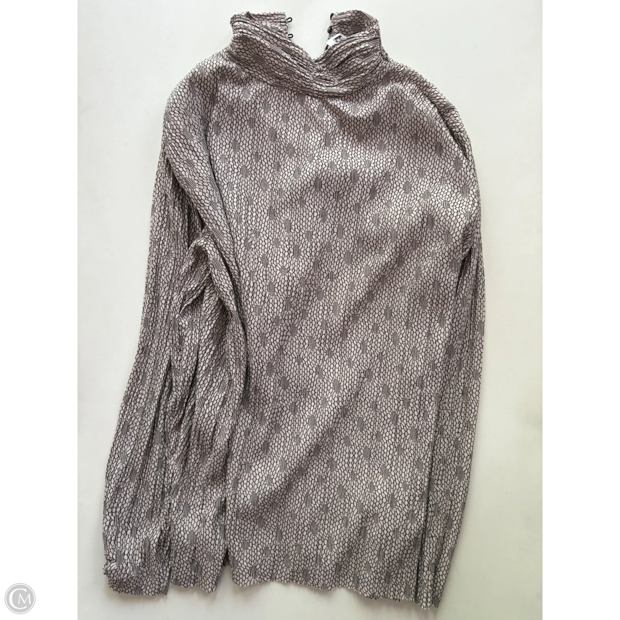 Blouse Long Sleeve By Zara In Cream & Tan, Size: M - Image 1